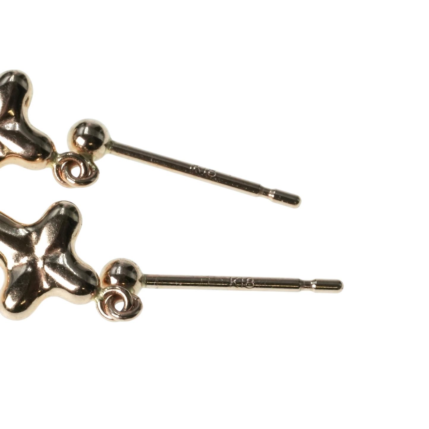 K18 Pinkgold Triple Cross Earring