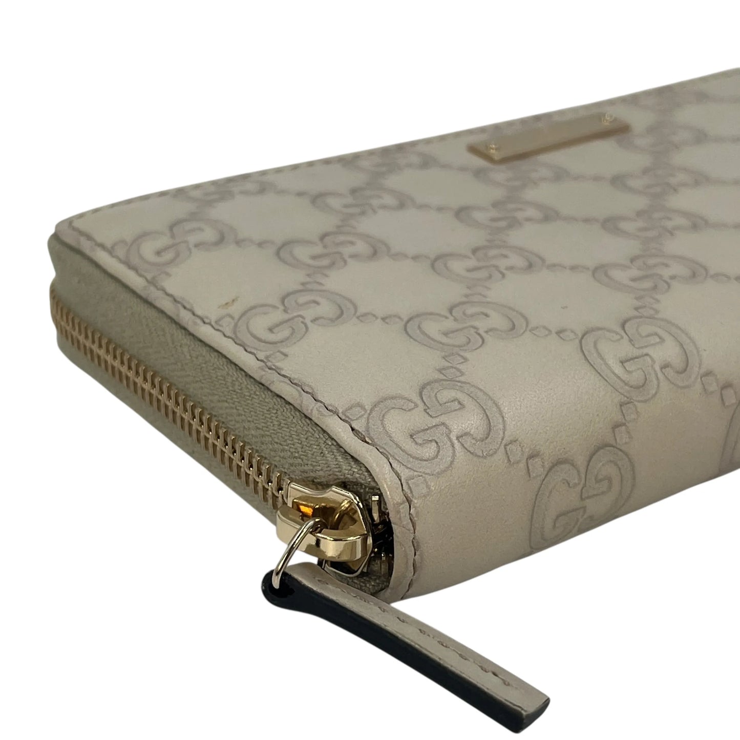 GUCCI Round Zipper Long Wallet - Beige