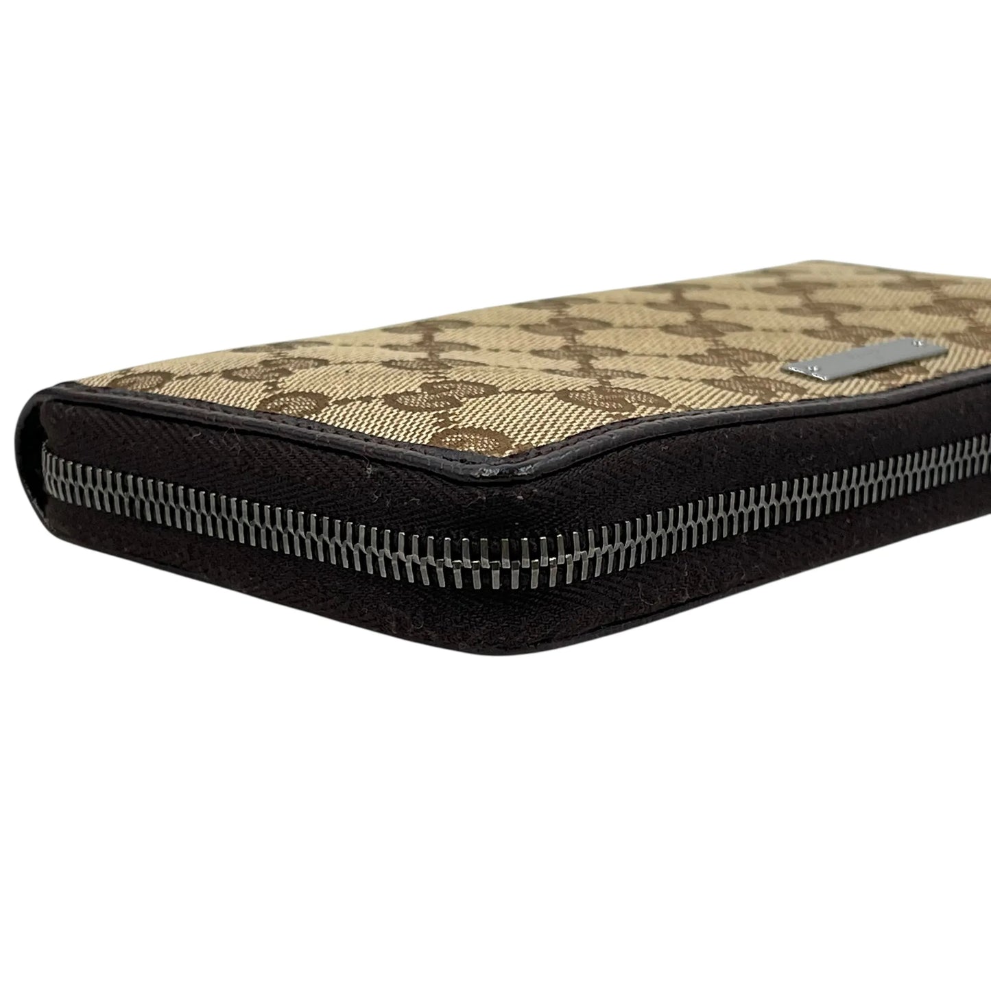 GUCCI Guccissima Round Zipper Long Wallet - Brown