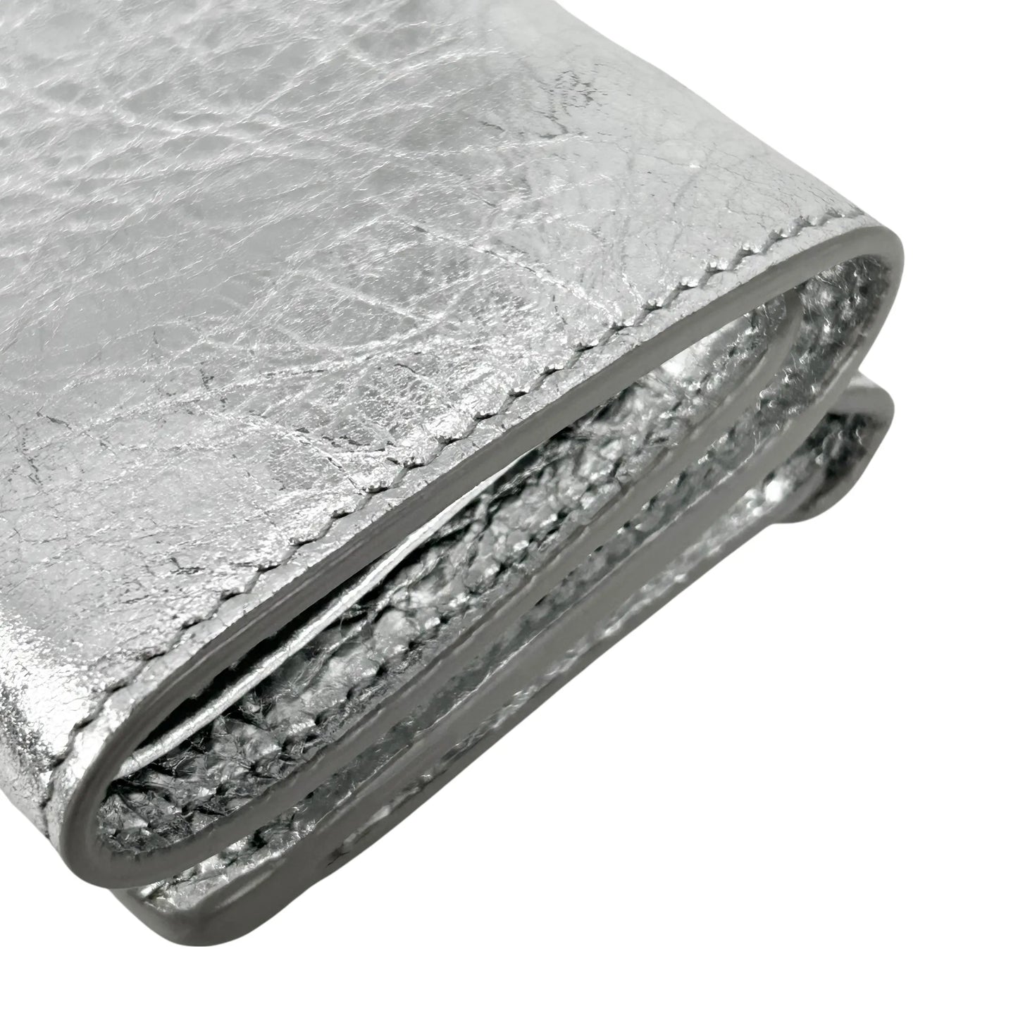 BALENCIAGA Papier Miini Compact Wallet - Silver