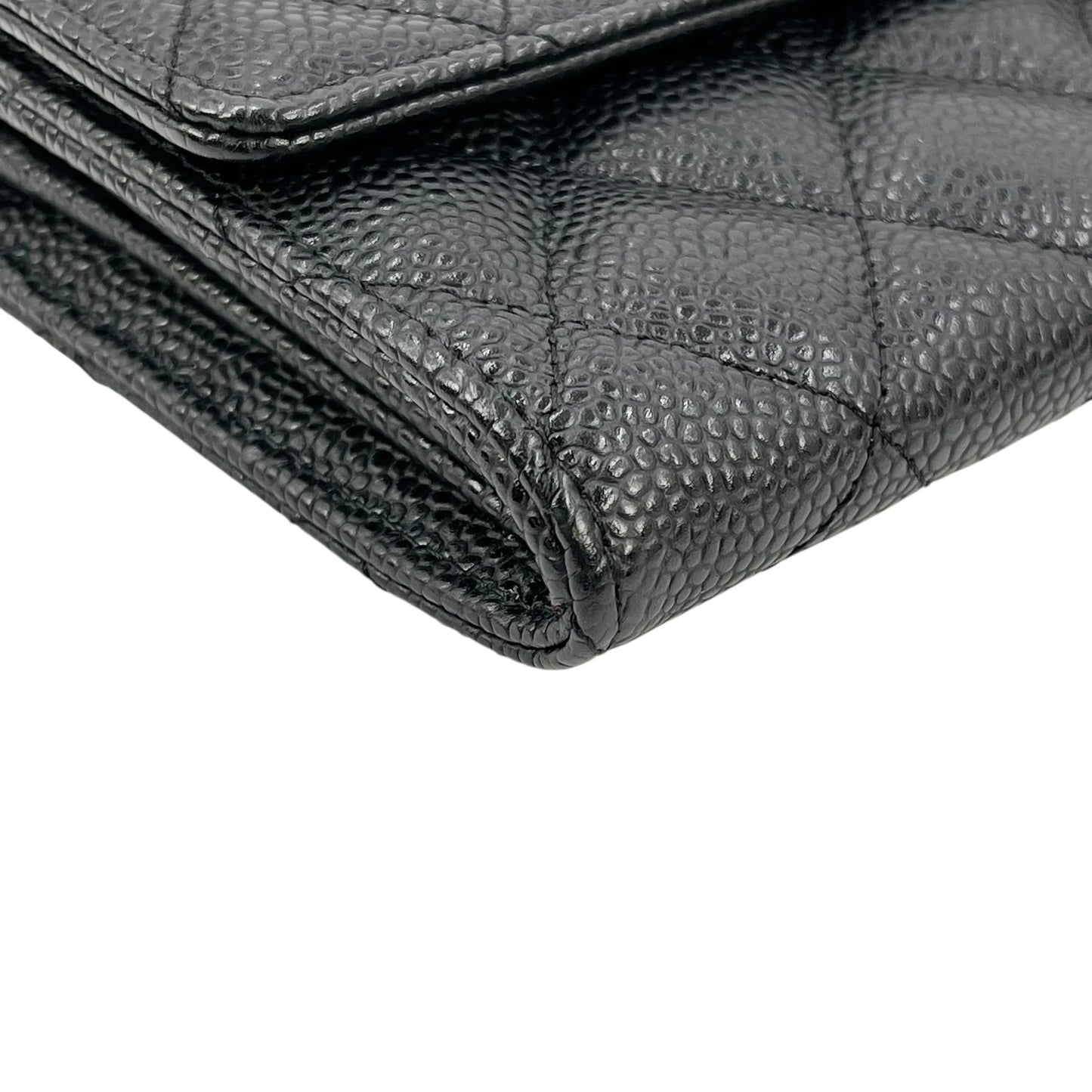CHANEL Materasse Caviar Skin Classic Flap Long Wallet - Black