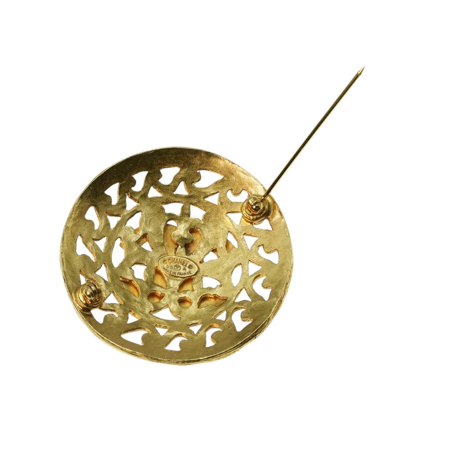 CHANEL CC Logo Round Brooch 95A Accessories - Gold Plated 4.5cm