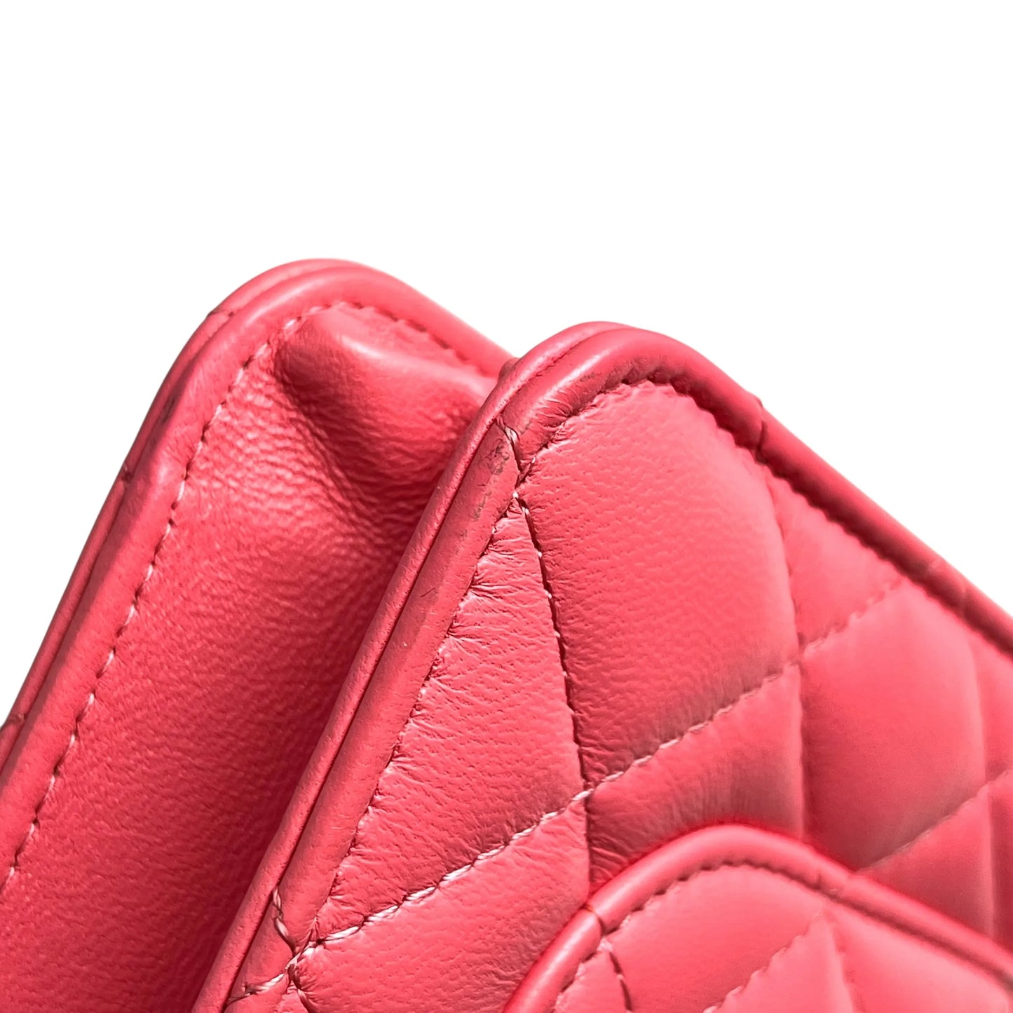 CHANEL Materasse Lamb Skin Chain Wallet - Pink