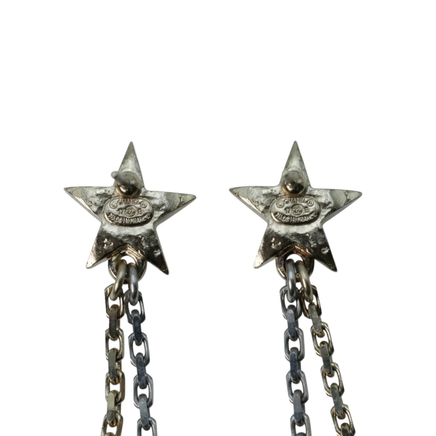 CHANEL Moon & Star CC Logo Dangle Earring 17B - Silver