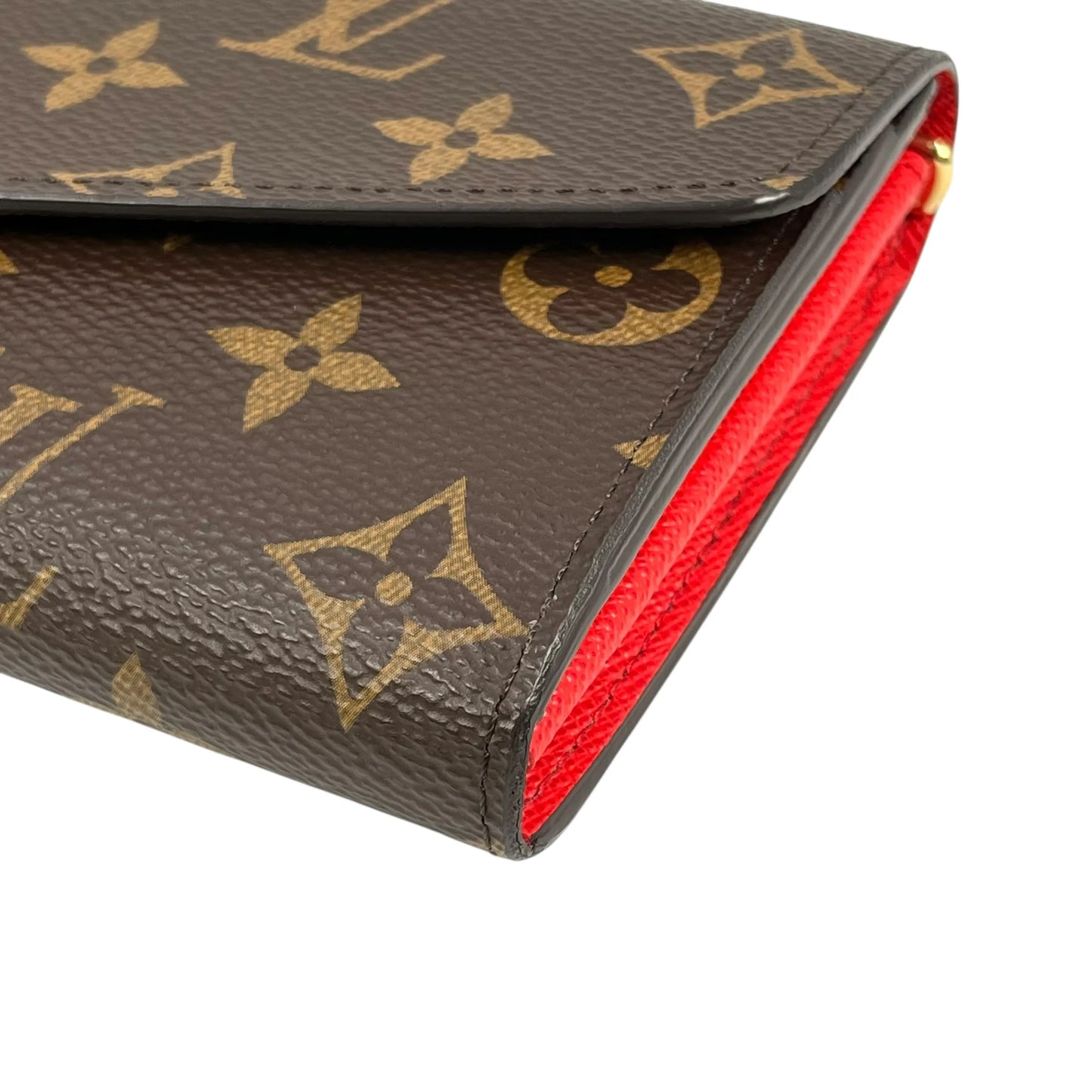 Louis Vuitton Monogram Portefeuille Salah Long Wallet - Brown × Red - 35056