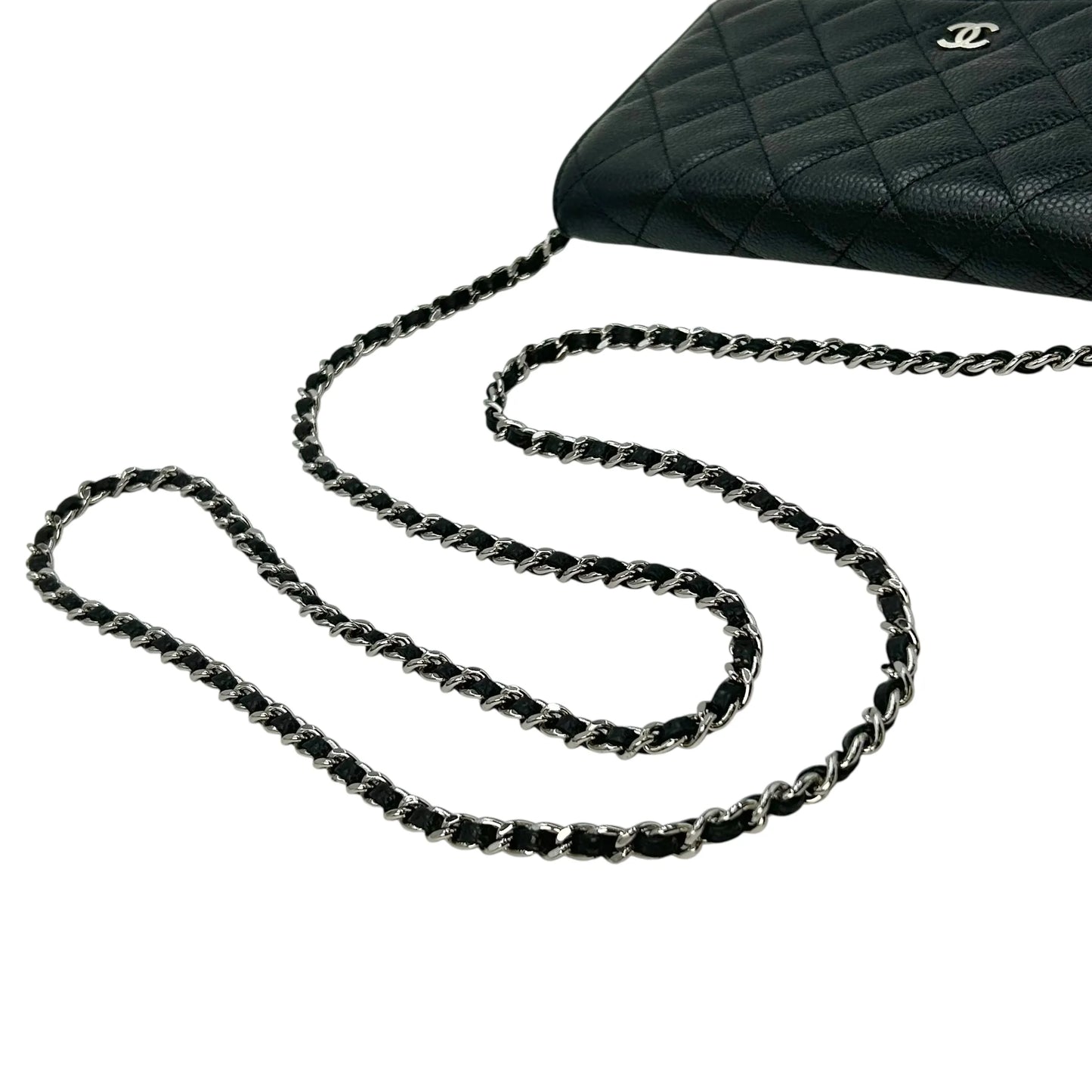 CHANEL Materasse Caviarskin Chain Wallet - Black - 34883