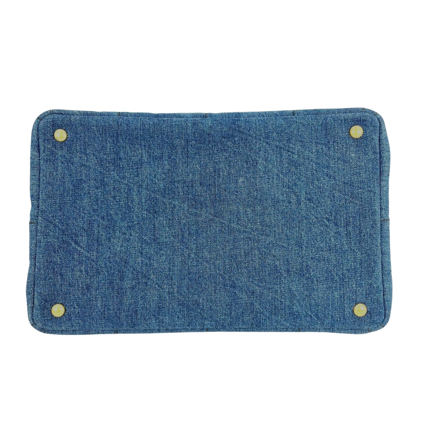 PRADA Canapa Denim Tote Bag Hand Bag - Blue