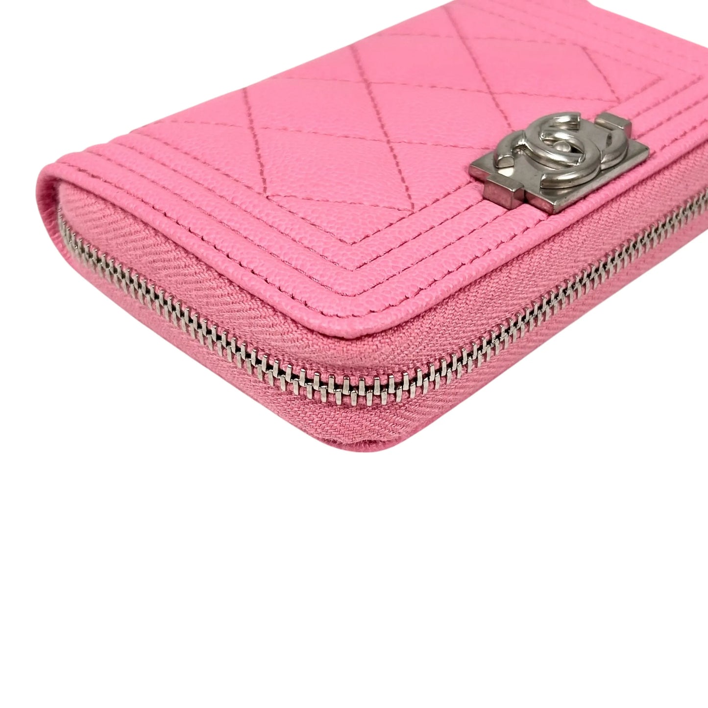 CHANEL Boy Chanel Zippy Coin Case Compact Wallet - Pink