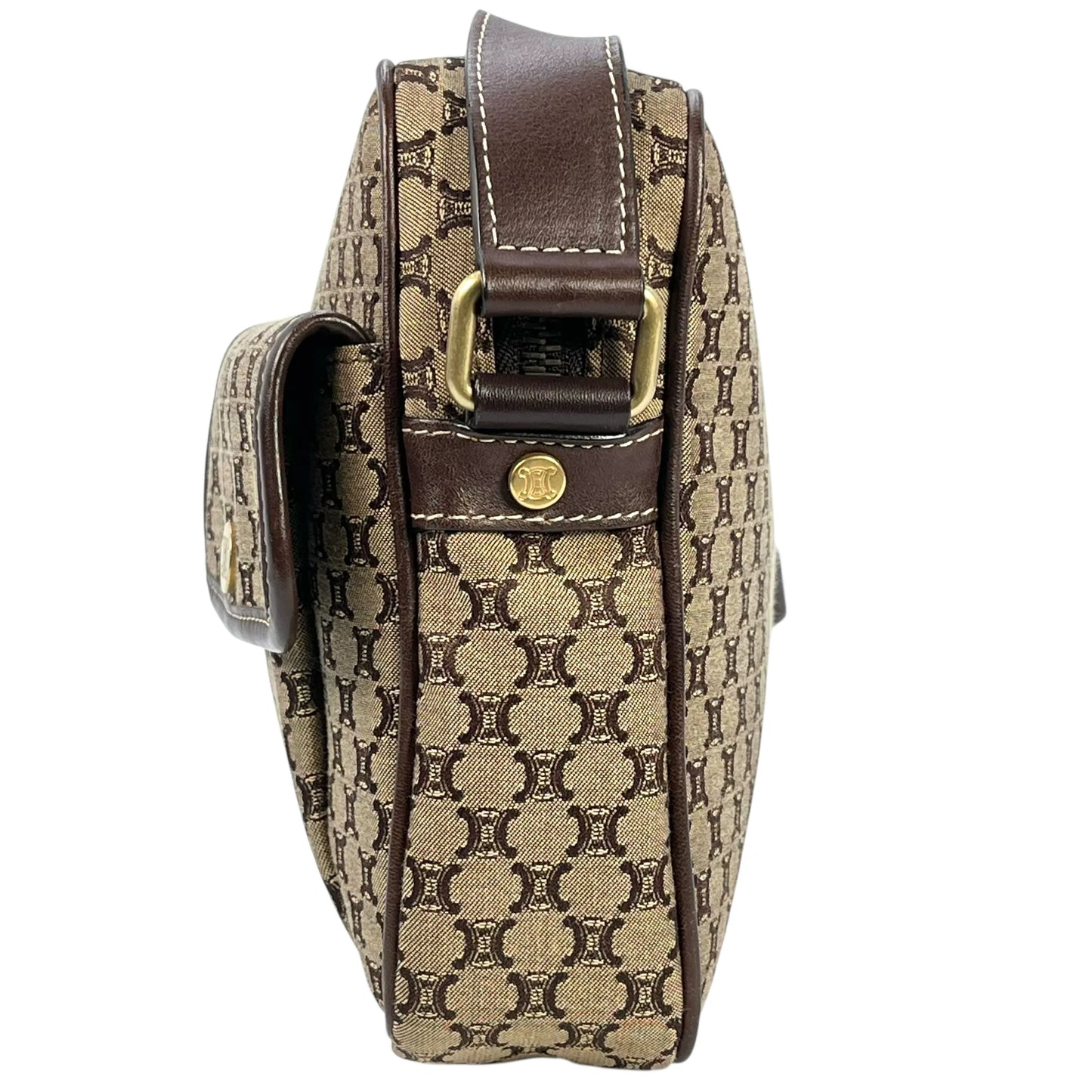 Celine Canvas Macadam Shoulder Bag - Brown