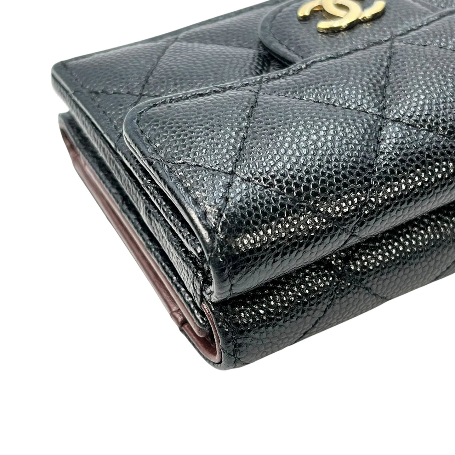 CHANEL Classic Small Flap Compact Wallet Caviar Skin - Black