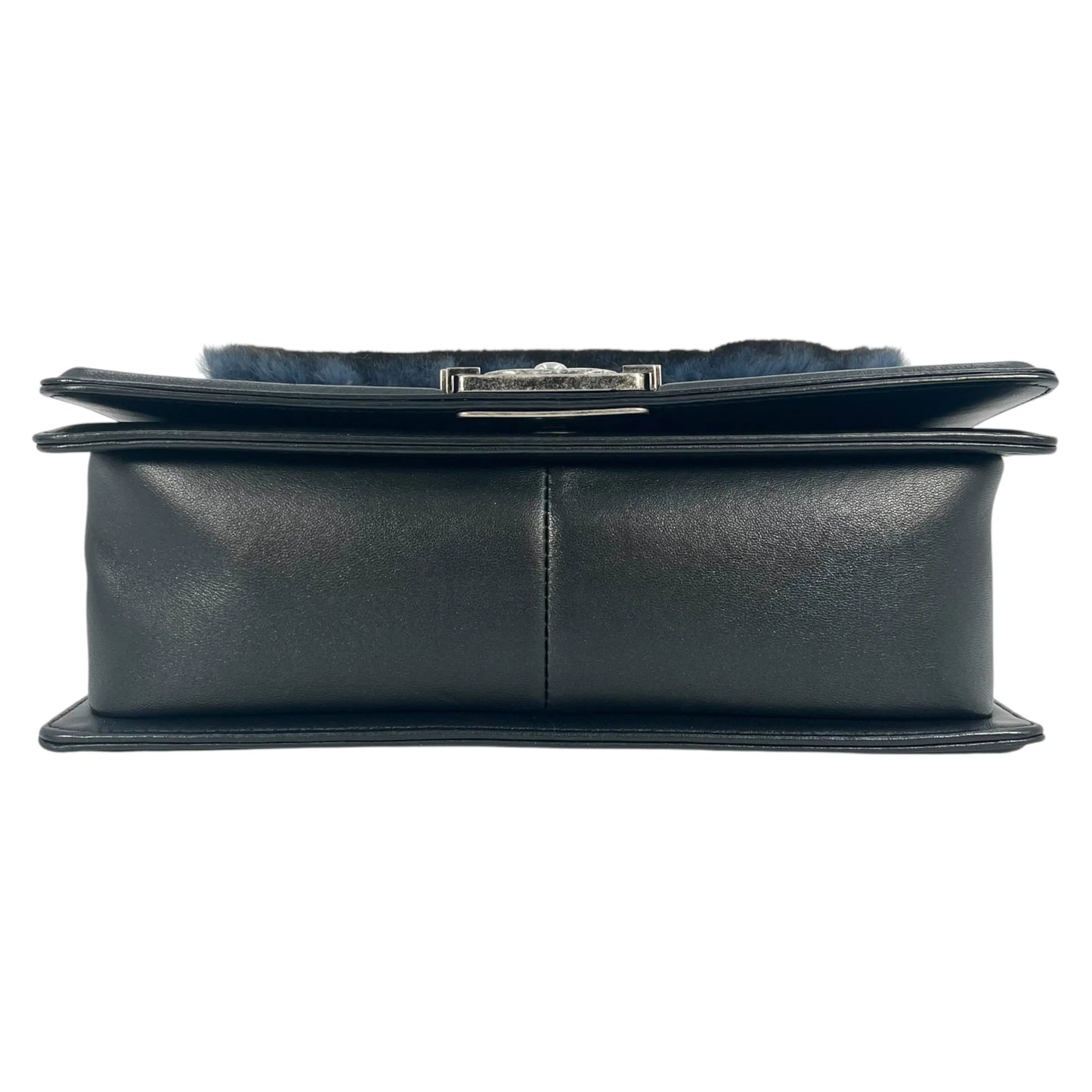 CHANEL Boy Chanel Fur Chain Shoulder Bag - Black