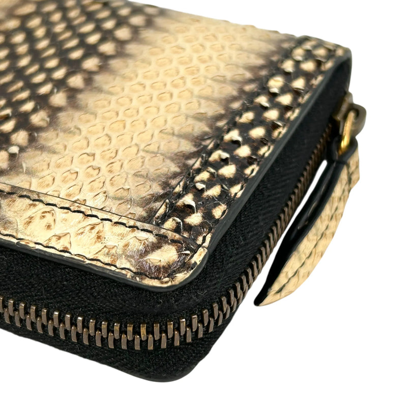 GUUCI Bamboo Zip Around Long Wallet - Beige × Brown