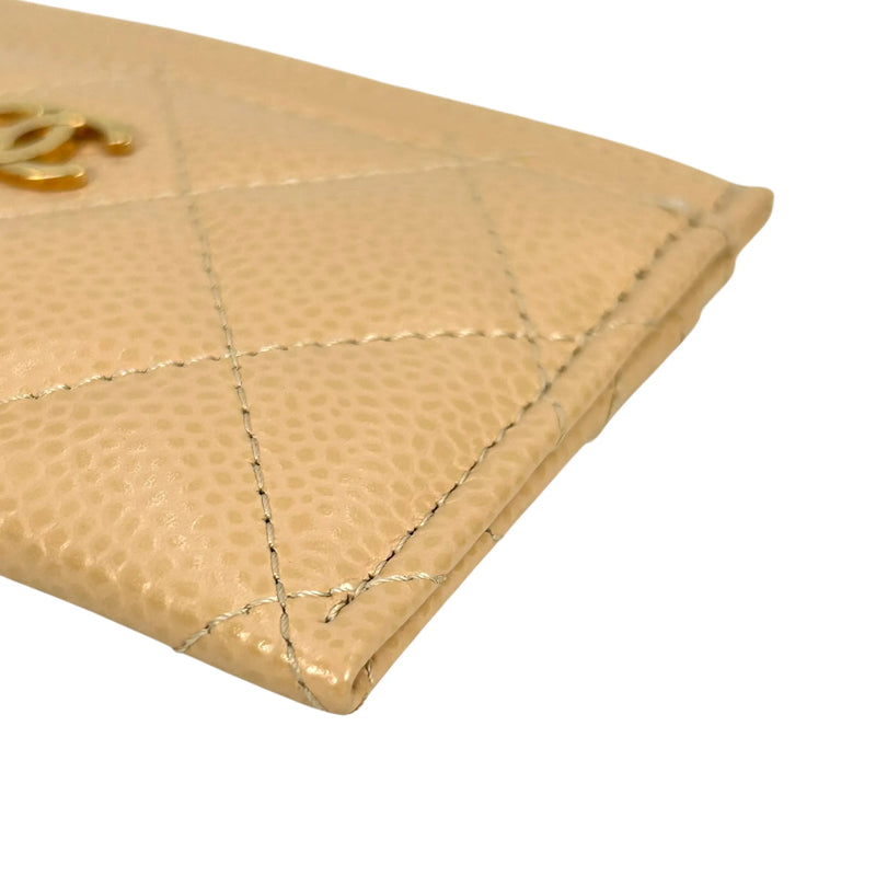CHANEL Caviarskin Classic Flap Card Case - Beige