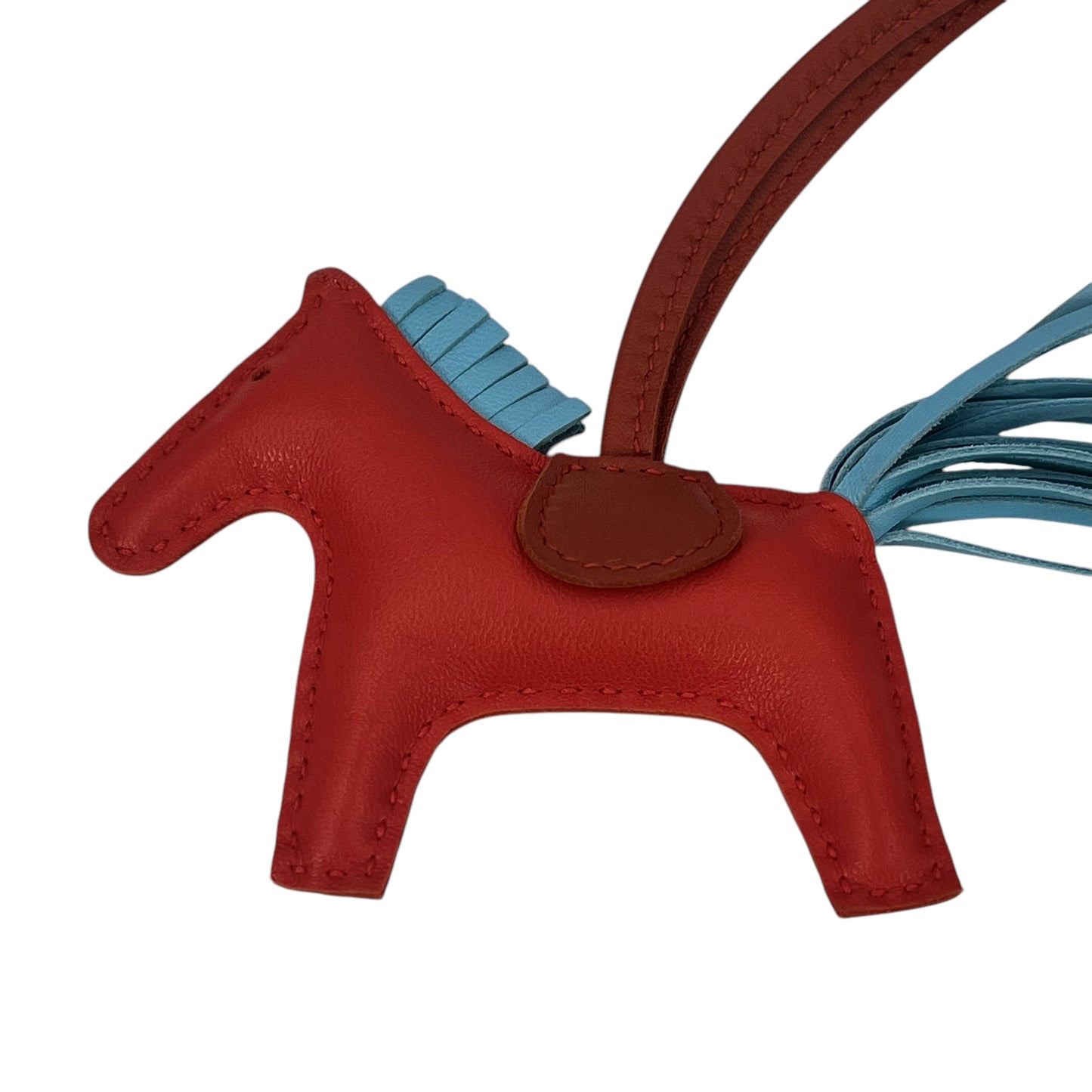 HERMES Rodeo Horse Bag Charm PM Red