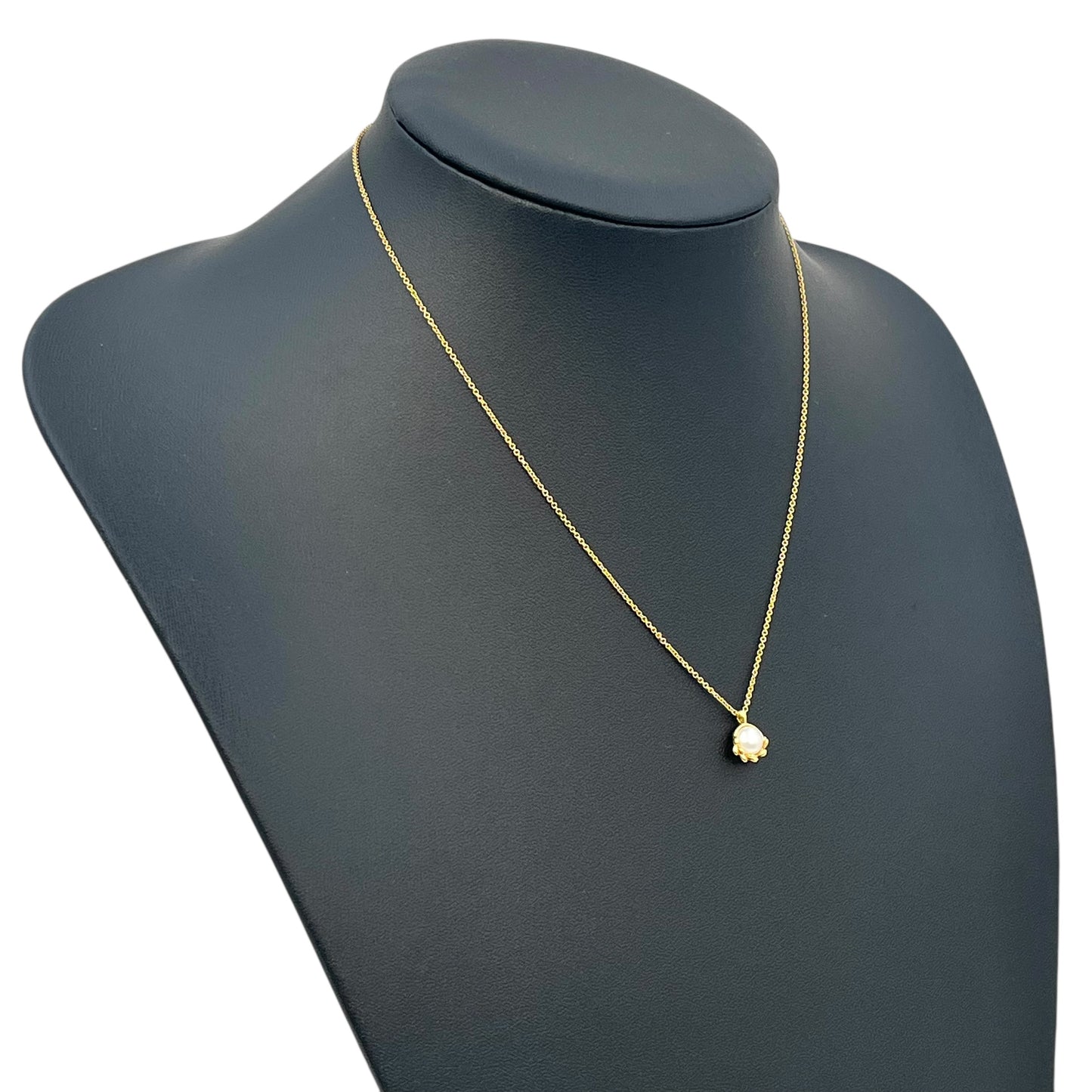 Tiffany Olive Leaf Pearl Pendant Necklace