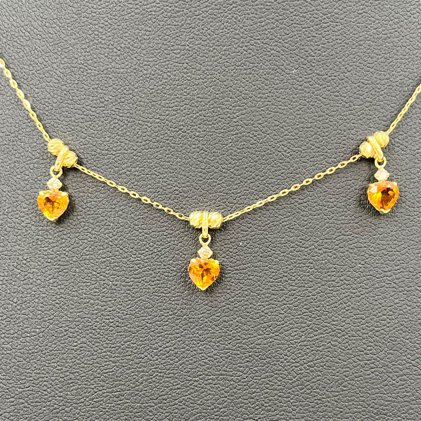 Diamond and Peridot Stones Necklace Yellow Gold