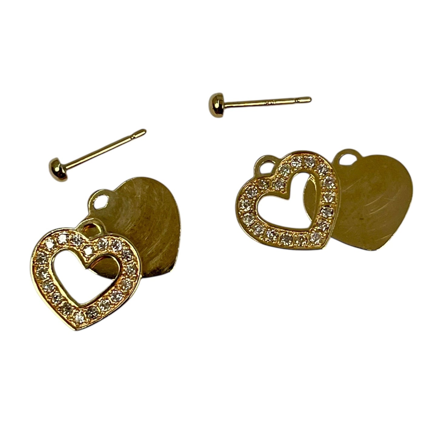 K18 Yellowgold Diamond Heart Earring
