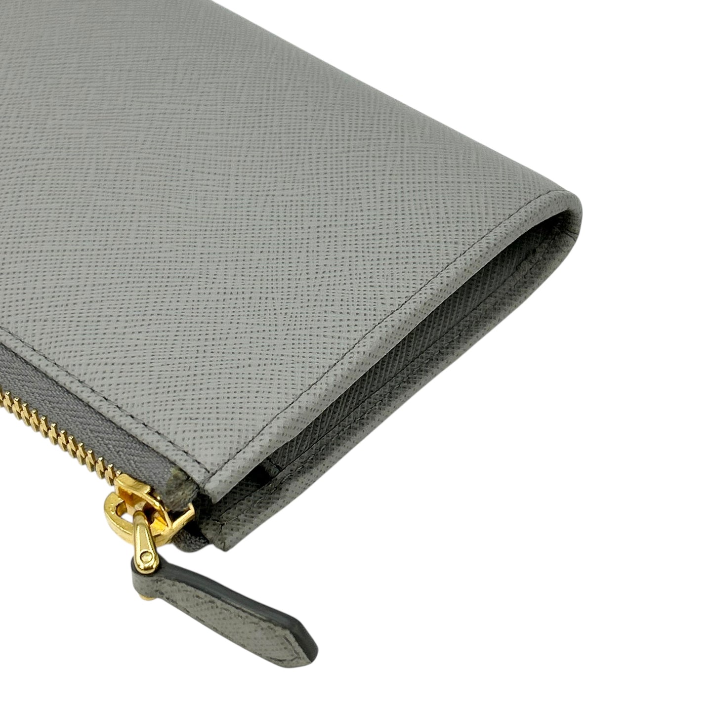 PRADA Saffiano Leather Metal Long Wallet