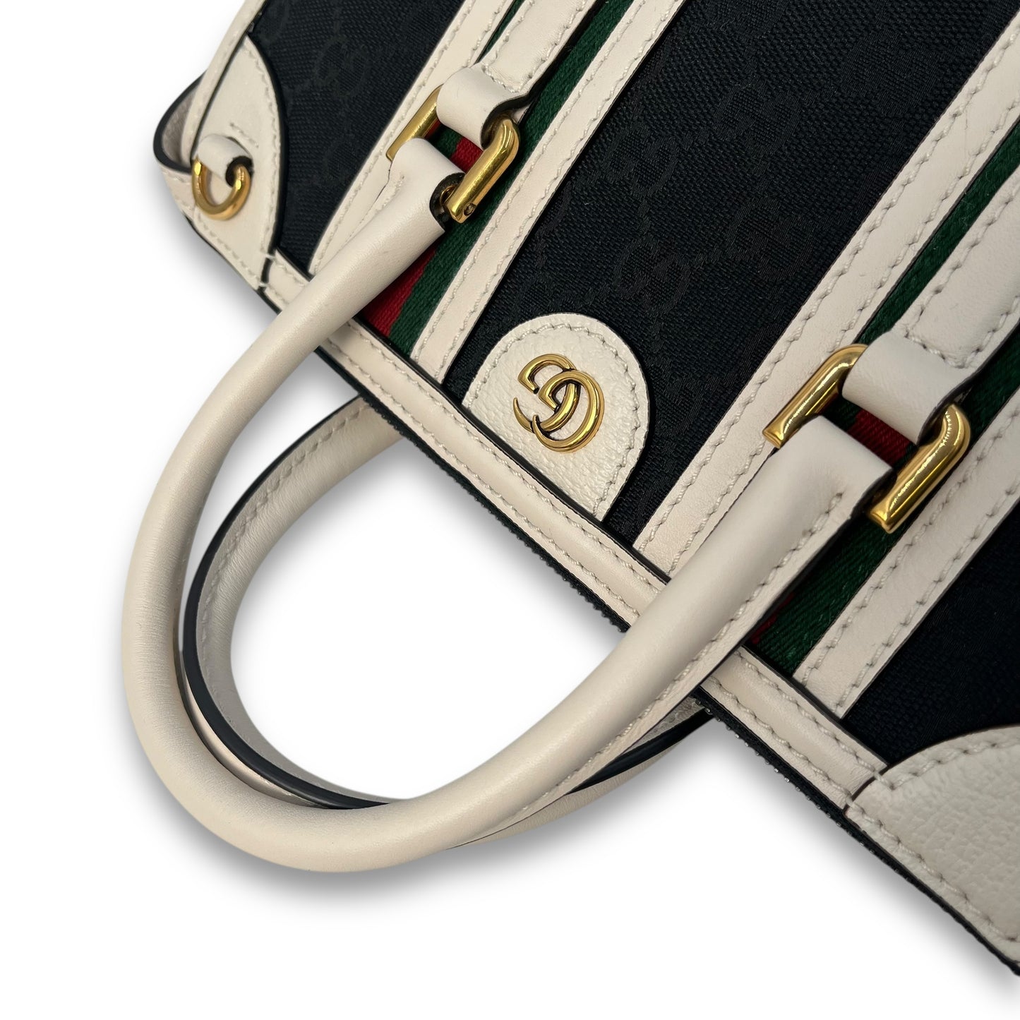 GUCCI GG Canvas Leather Hand Bag Shoulder Bag