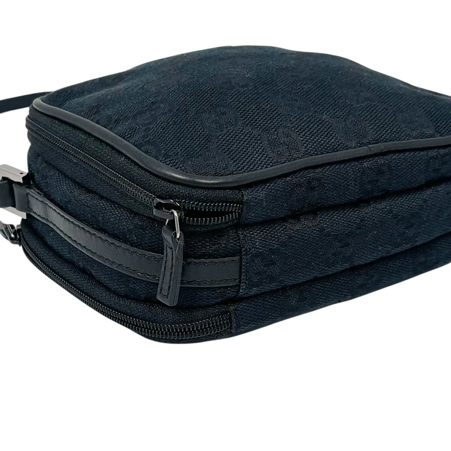 GUCCI GG Canvas Shoulder Pouch Mini Bag - Black