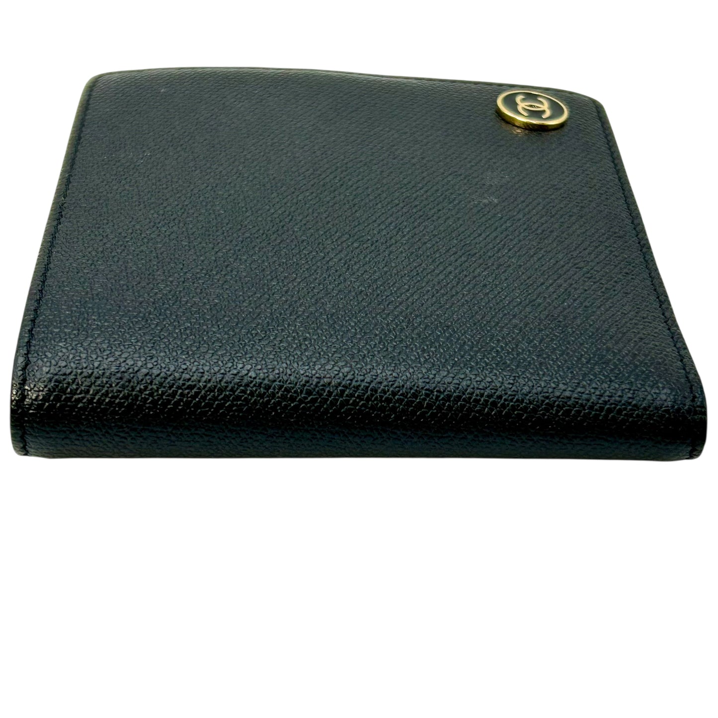 CHANEL Coco Button Compact Wallet - Black