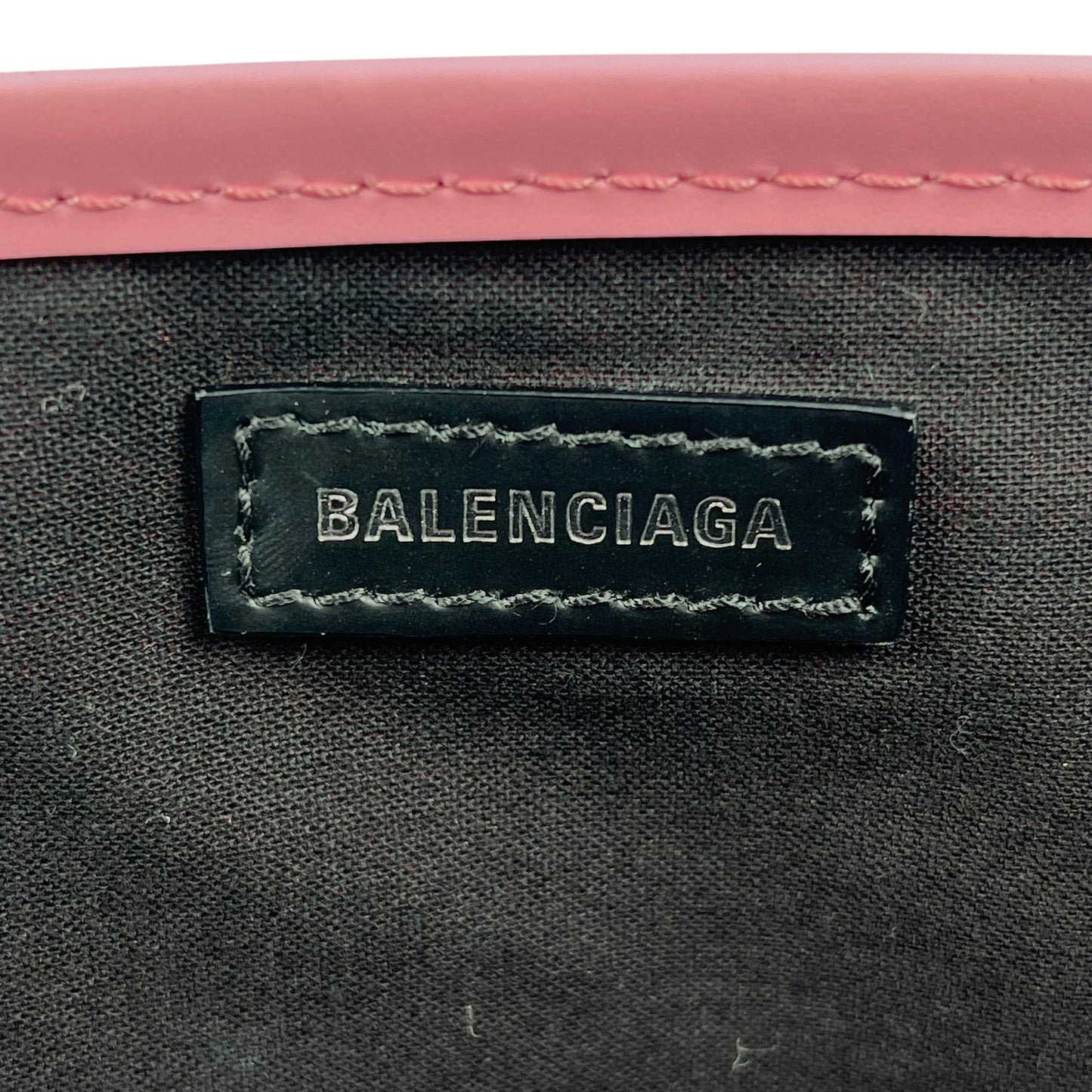 BALENCIAGA Navy Canvas XS Hand Bag - Pink