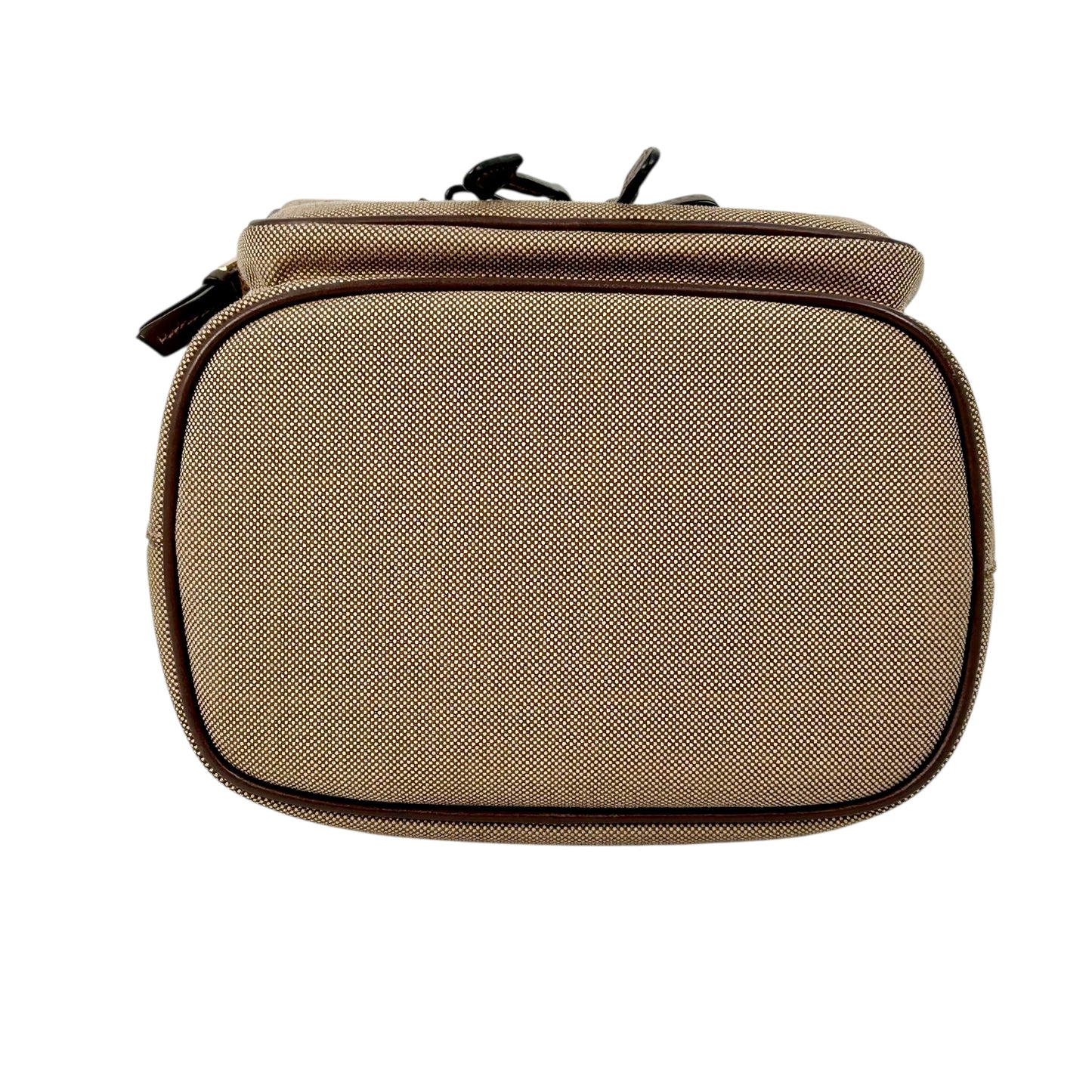 PRADA Logo Jacquard Canvas Drawstring Hand Bag Bucket Bag - Brown