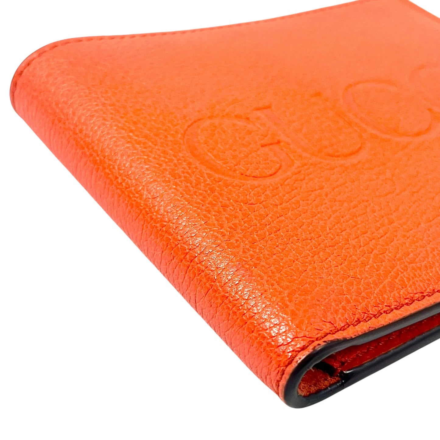 GUCCI GG Logo Embossed Compact Wallet - Orange