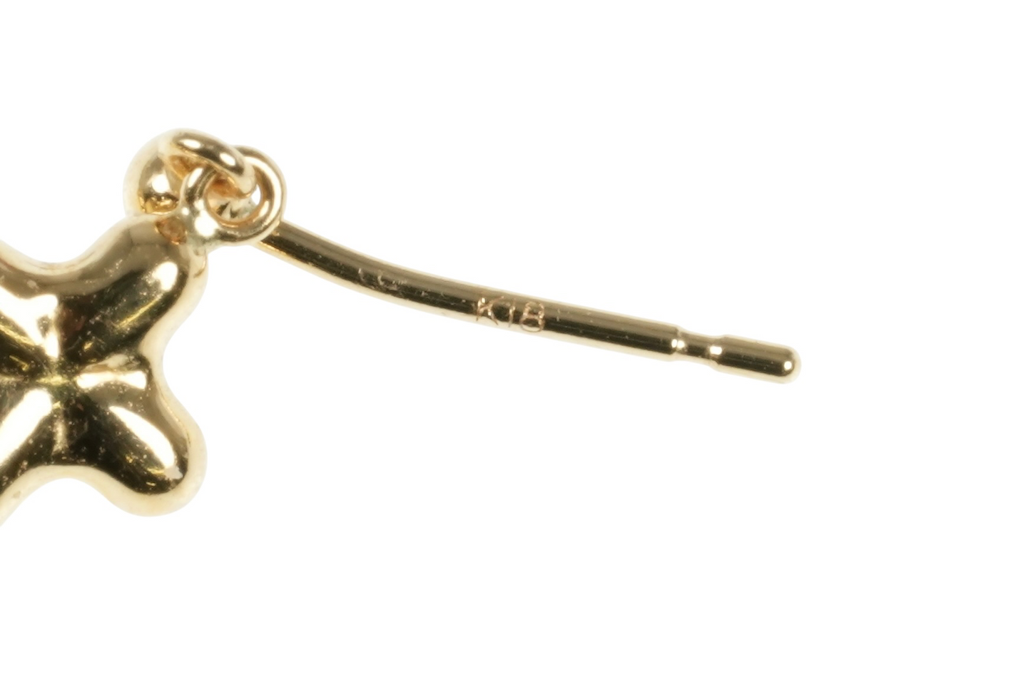 K18 Yellowgold Triple Cross Earring