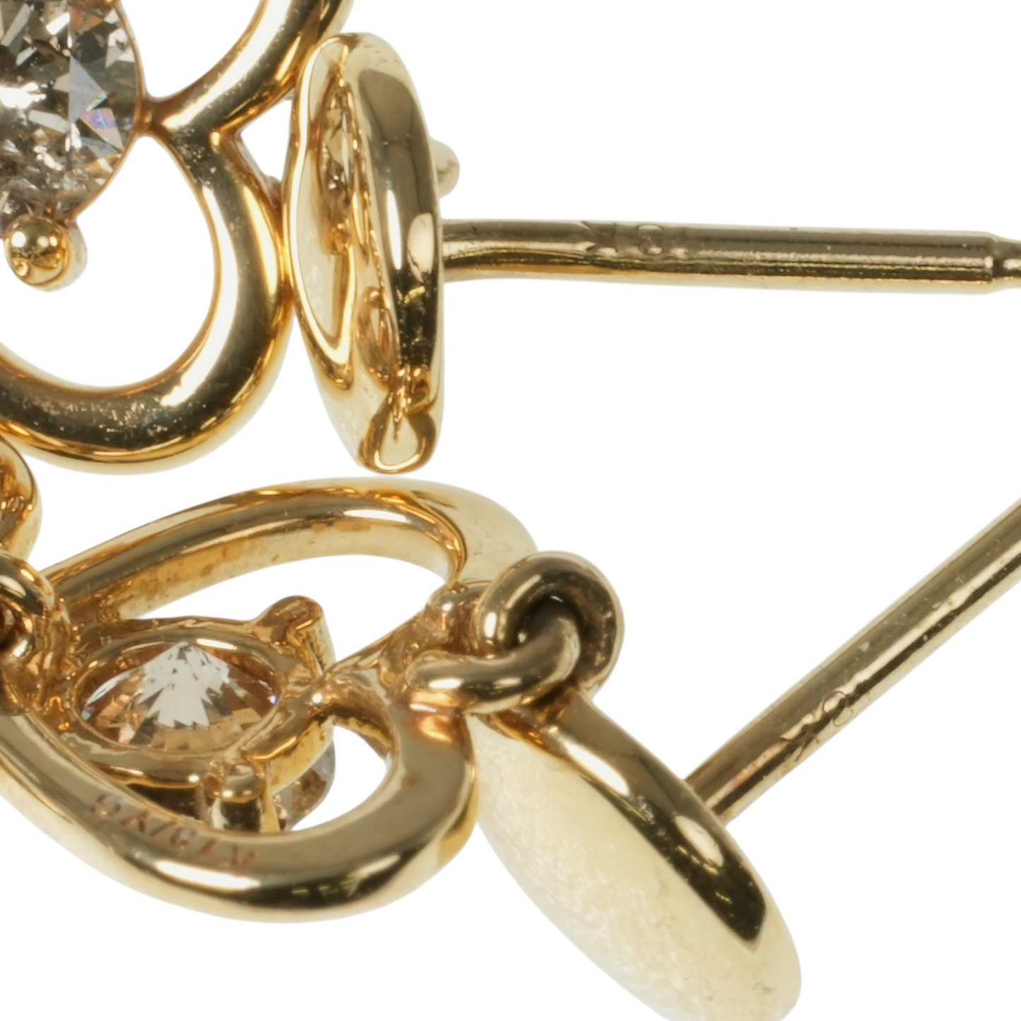 K18 Yellowgold Triple Heart Diamond 1.000cts Earring