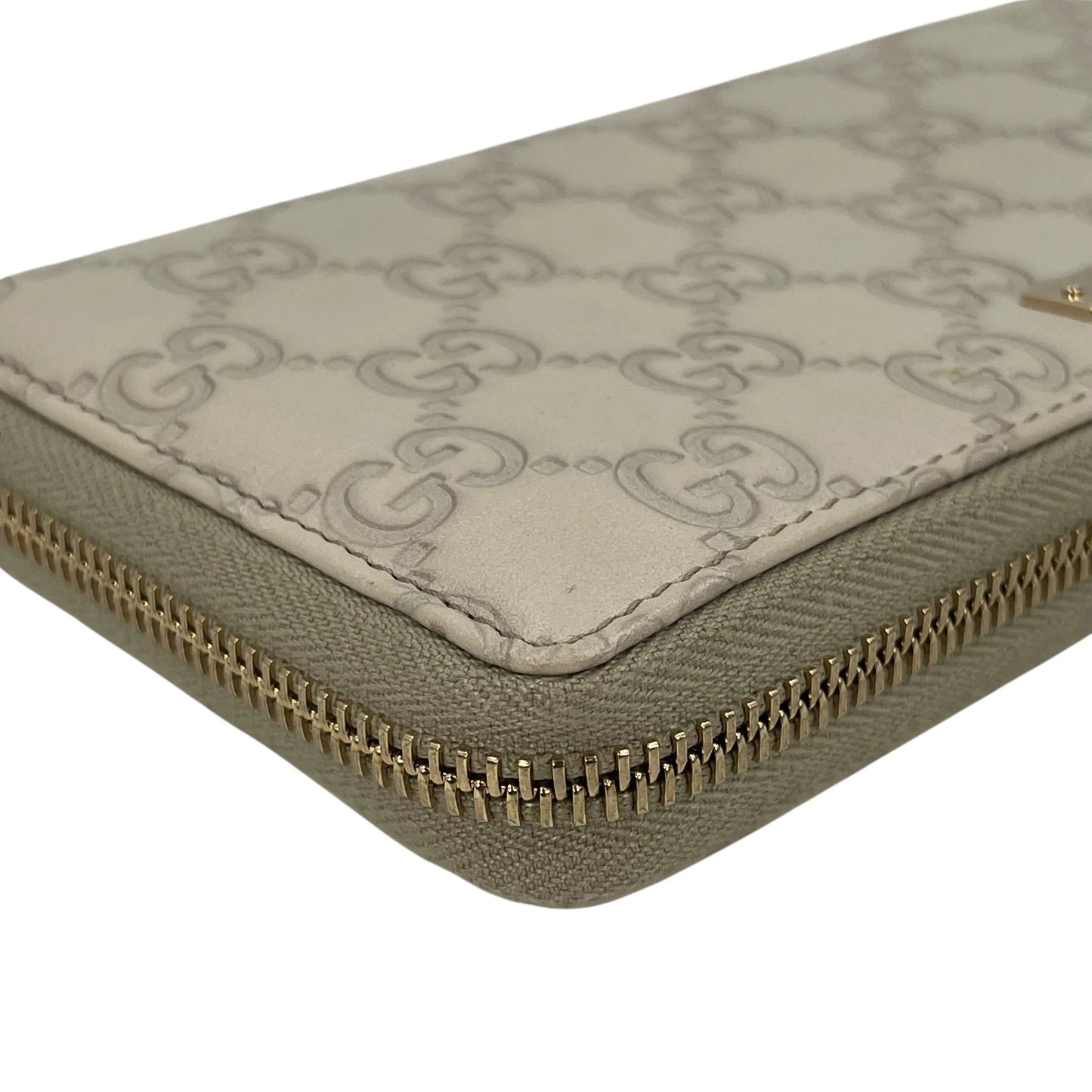 GUCCI Round Zipper Long Wallet - Beige