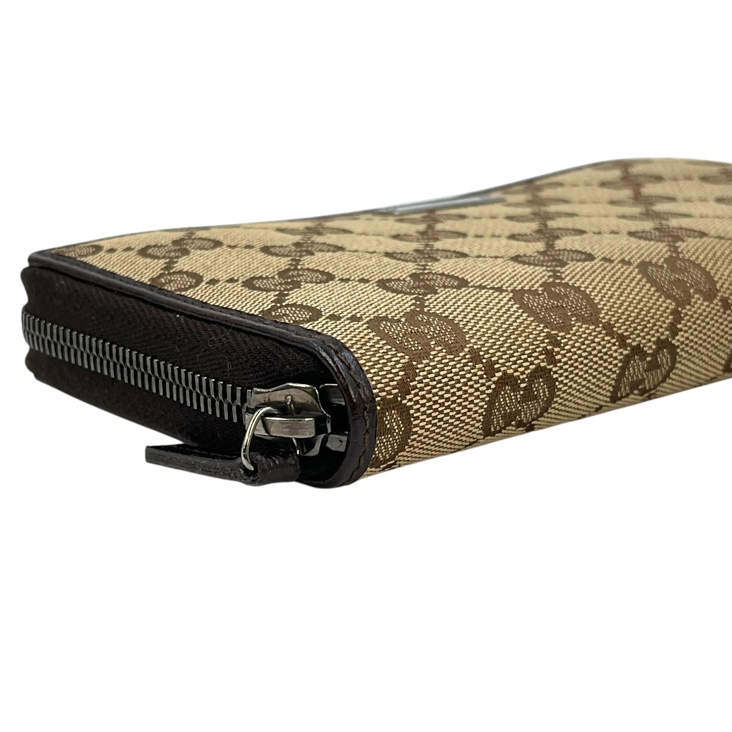 GUCCI Guccissima Round Zipper Long Wallet - Brown