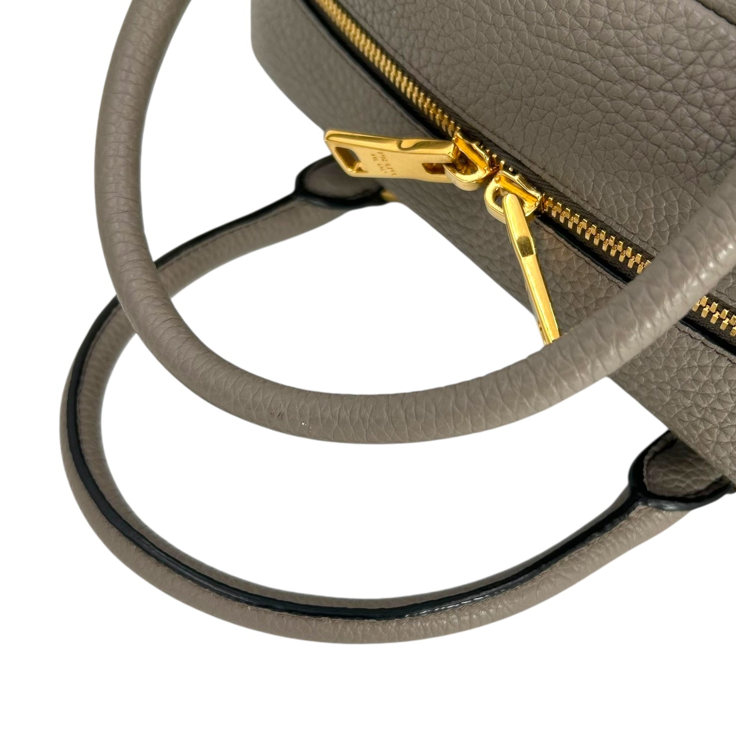 PRADA Vitello Leather Hand Bag - Gray
