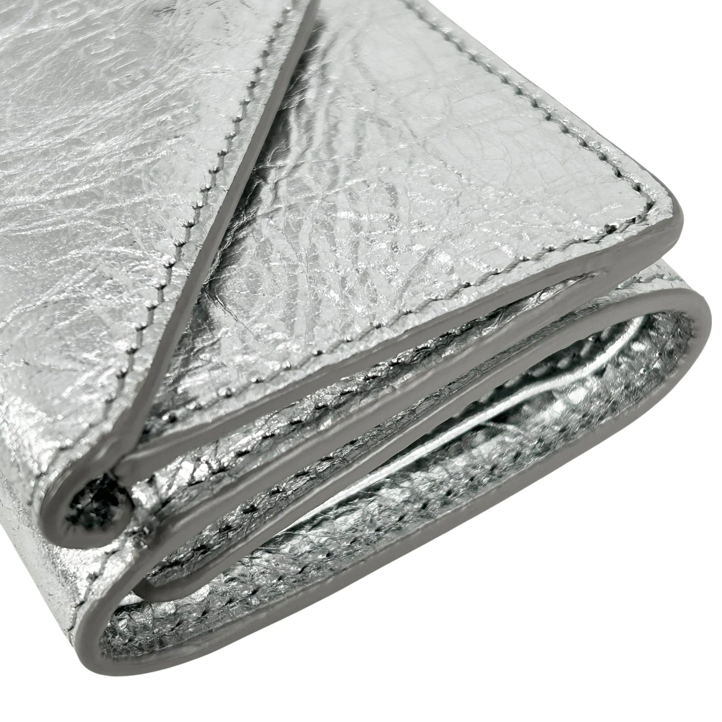 BALENCIAGA Papier Miini Compact Wallet - Silver