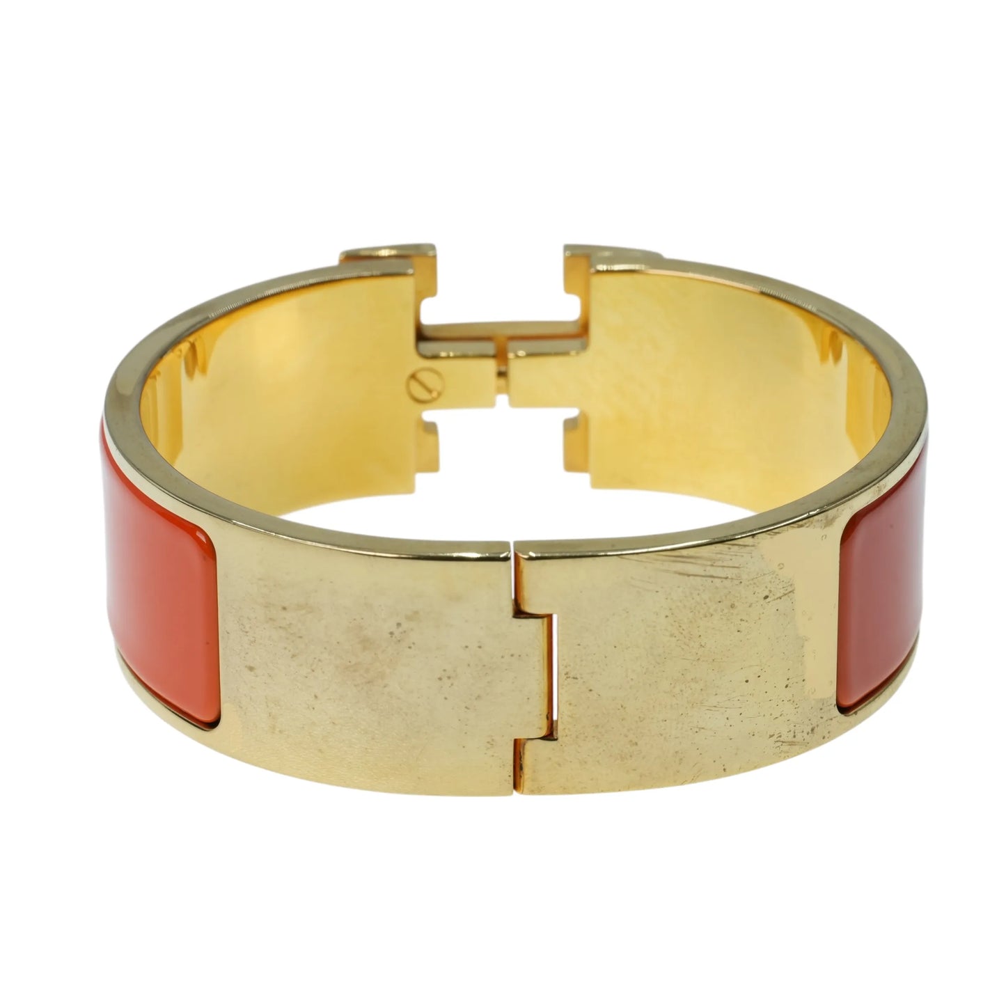 HERMES Clic Clac H Enamel GM Orange Bracelet Accessories