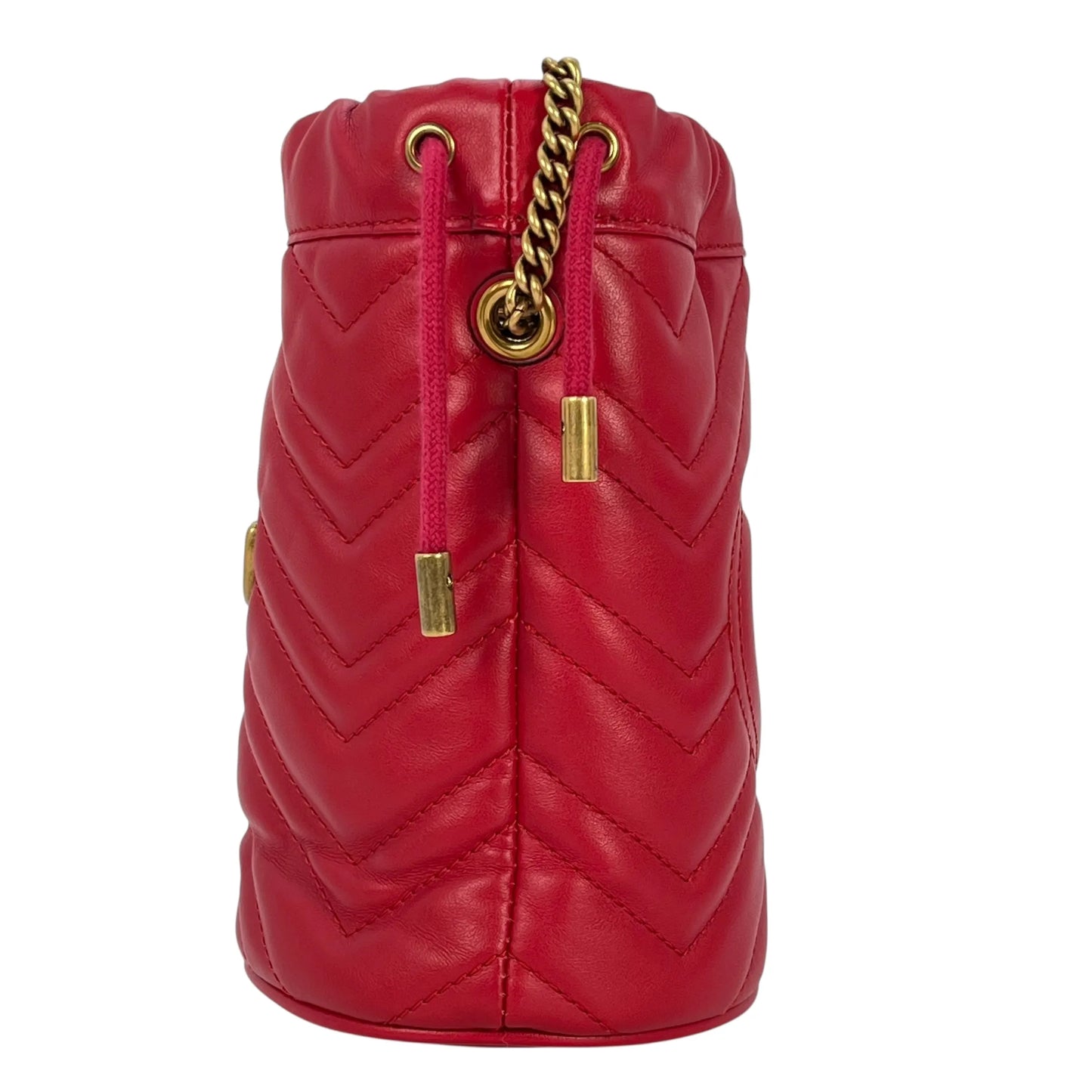 GUCCI GG Marmont Mini Bucket Bag - Red