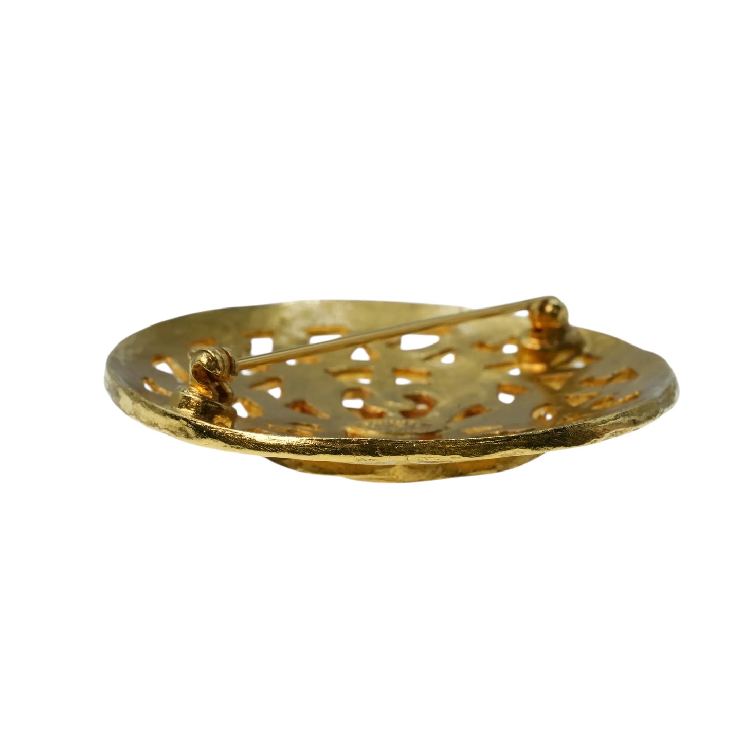 CHANEL CC Logo Round Brooch 95A Accessories - Gold Plated 4.5cm