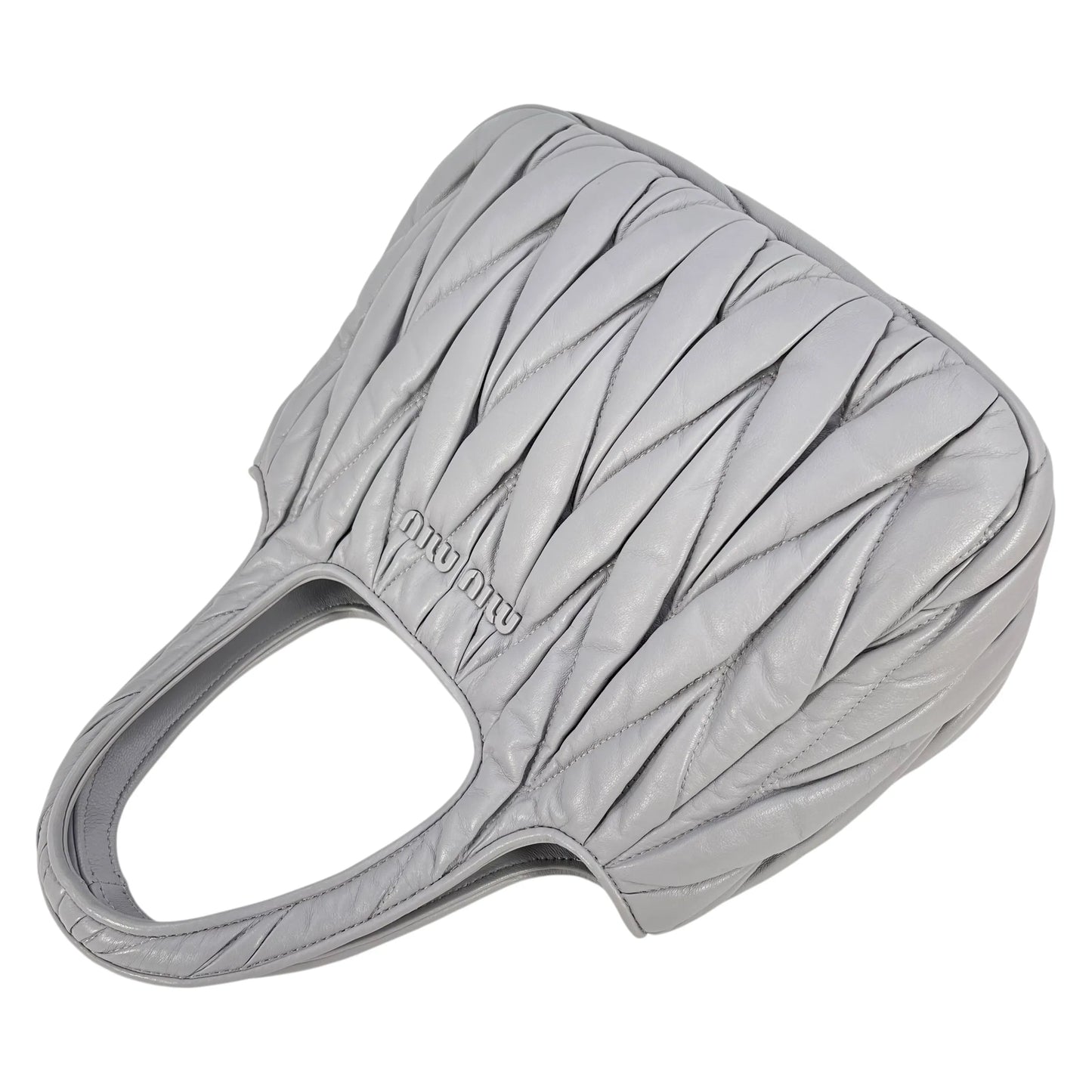 Miu Miu Materasse Nappa Leather Hand Bag - Gray