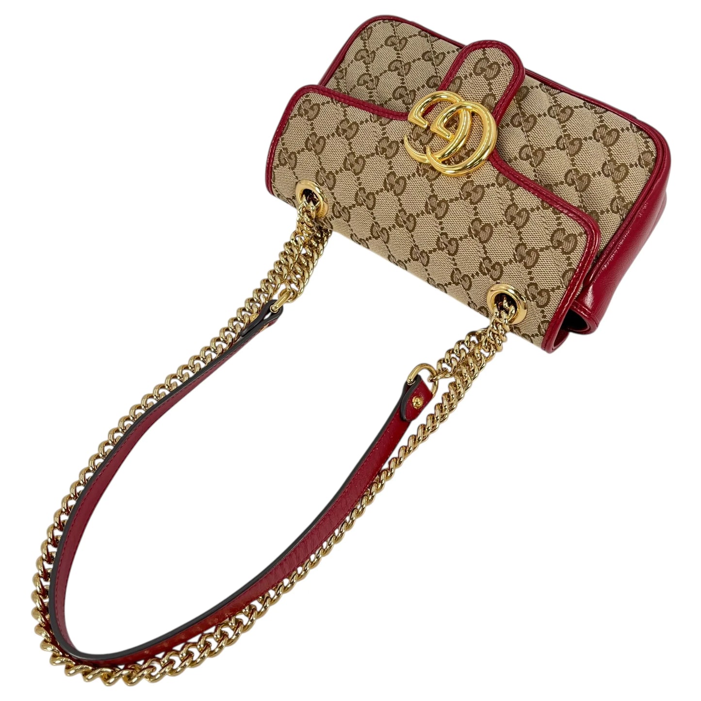 GUCCI GG Marmont Quilted Shoulder Bag - Red