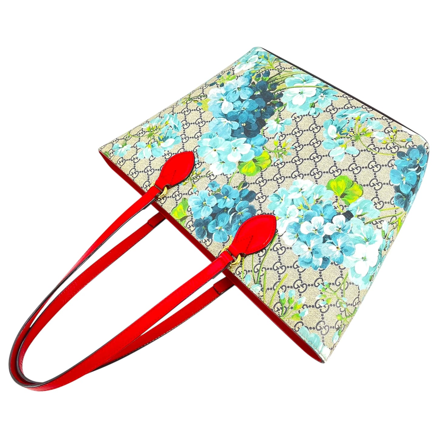 GUCCI GG Blooms GG Supreme Canvas Tote Bag - Red