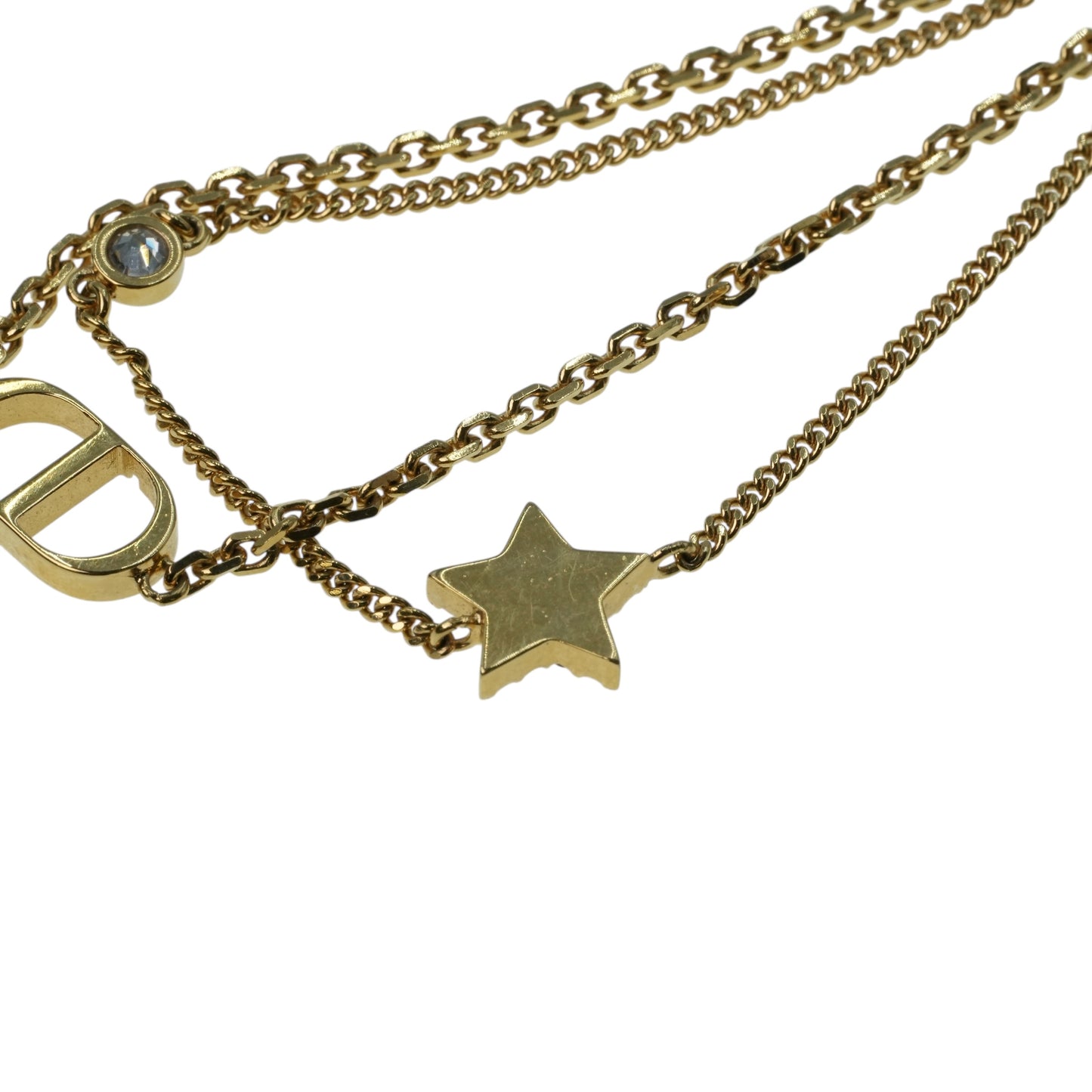 Dior Petit CD Double Bracelet Star Rhinestone - Gold Plated
