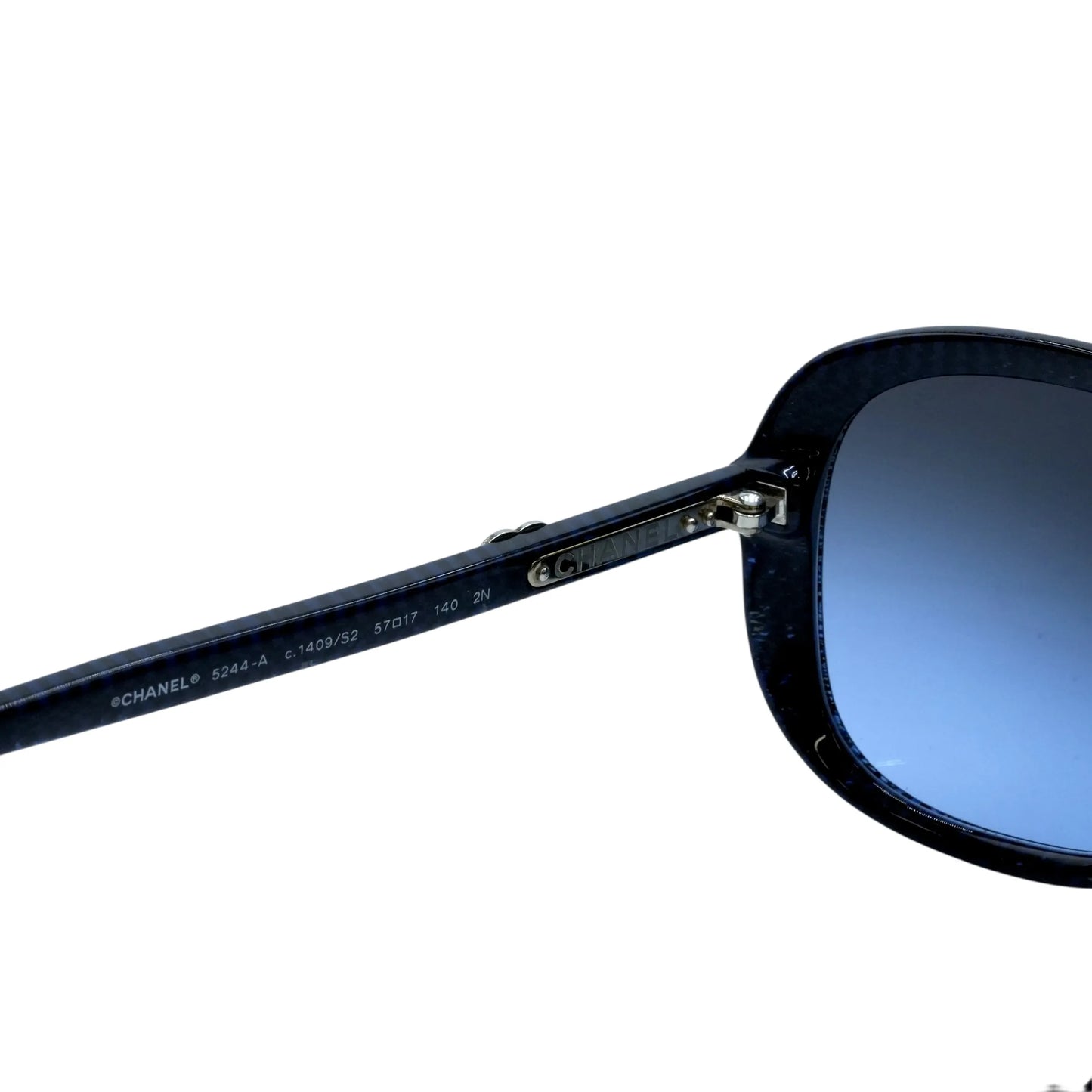 CHANEL CC Logo Blue Frame Sunglasses - Blue - 34485
