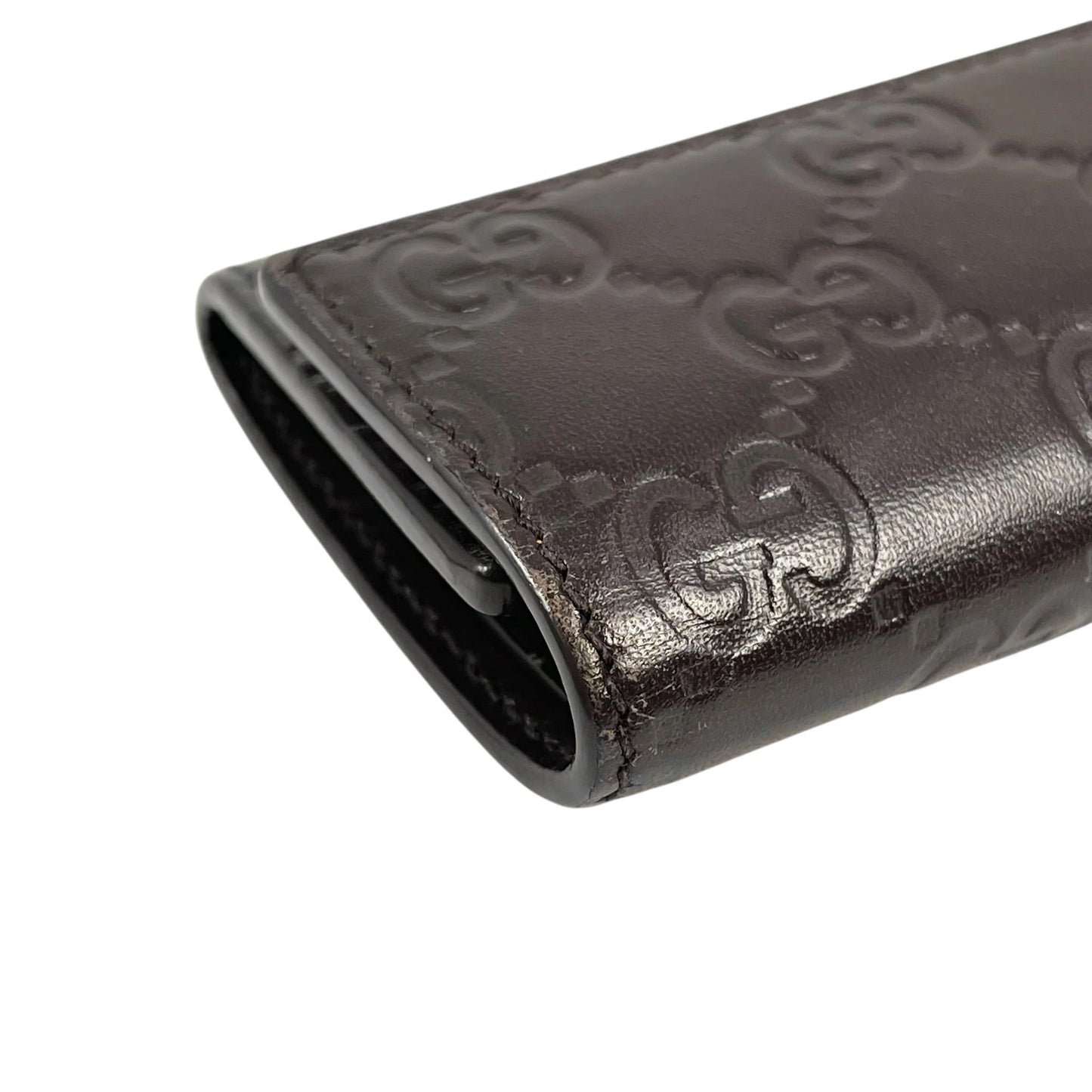 GUCCI Guccissima Key Case - Darkbrown