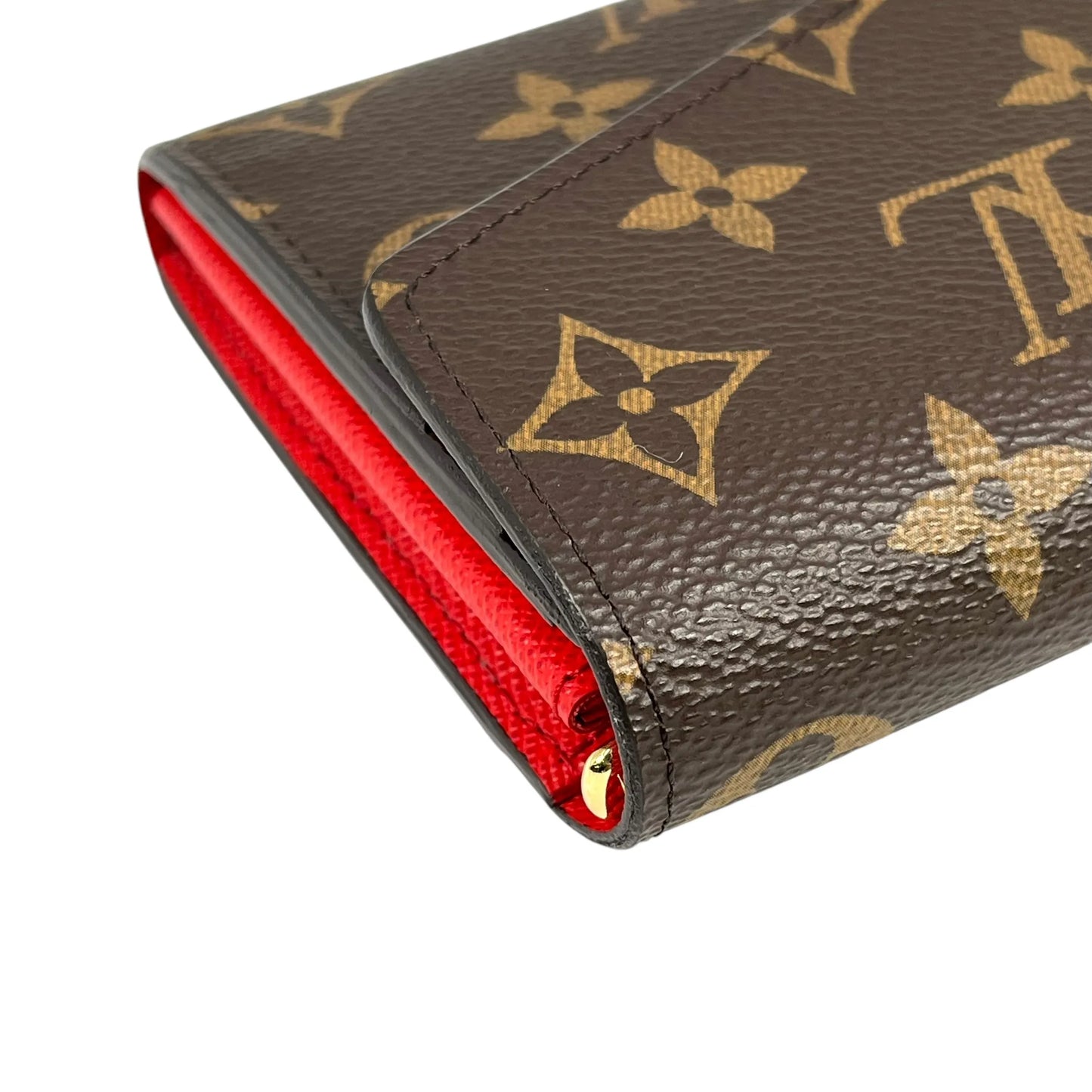 Louis Vuitton Monogram Portefeuille Salah Long Wallet - Brown × Red - 35056