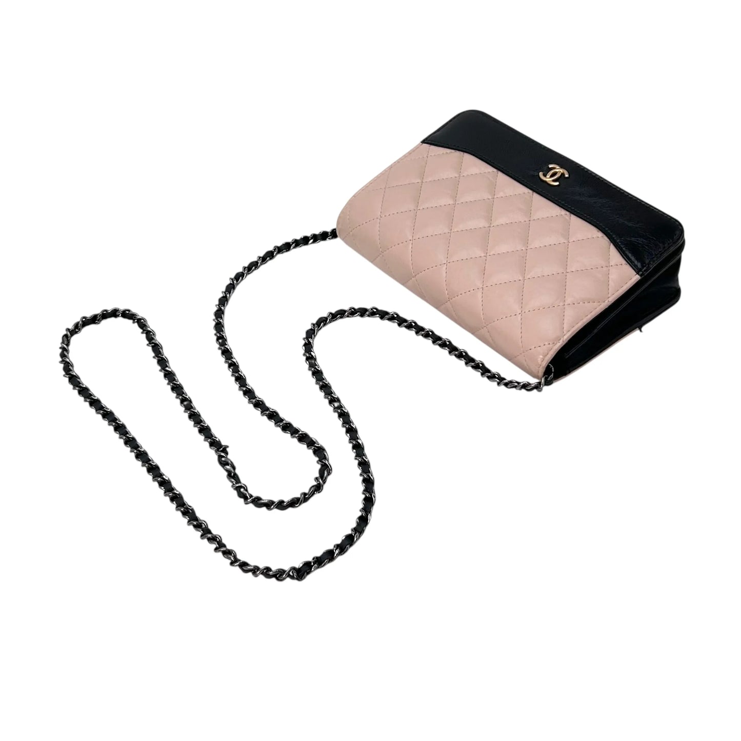 CHANEL Gabrielle Chain Wallet (WOC) - Beige × Black