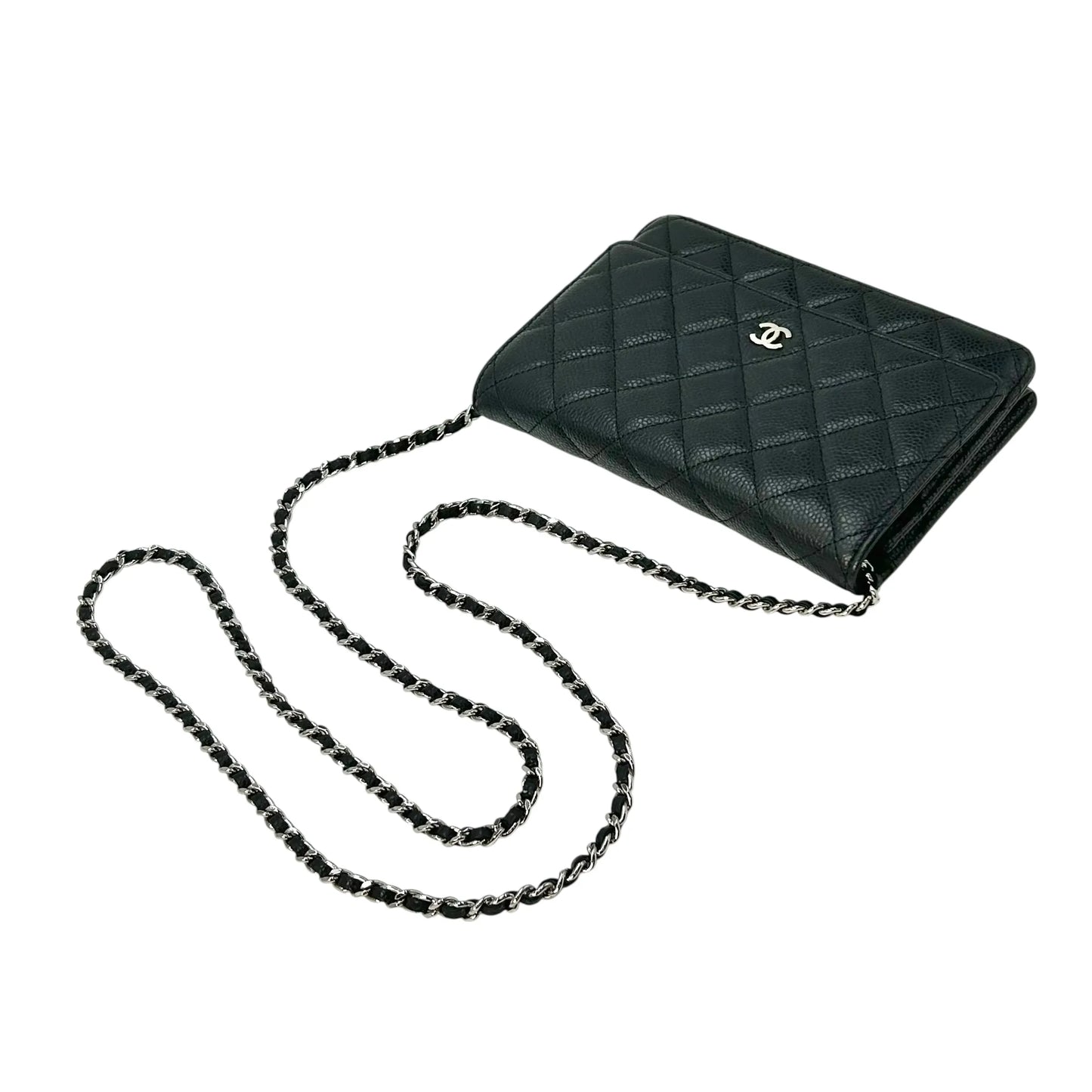 CHANEL Materasse Caviarskin Chain Wallet - Black - 34883