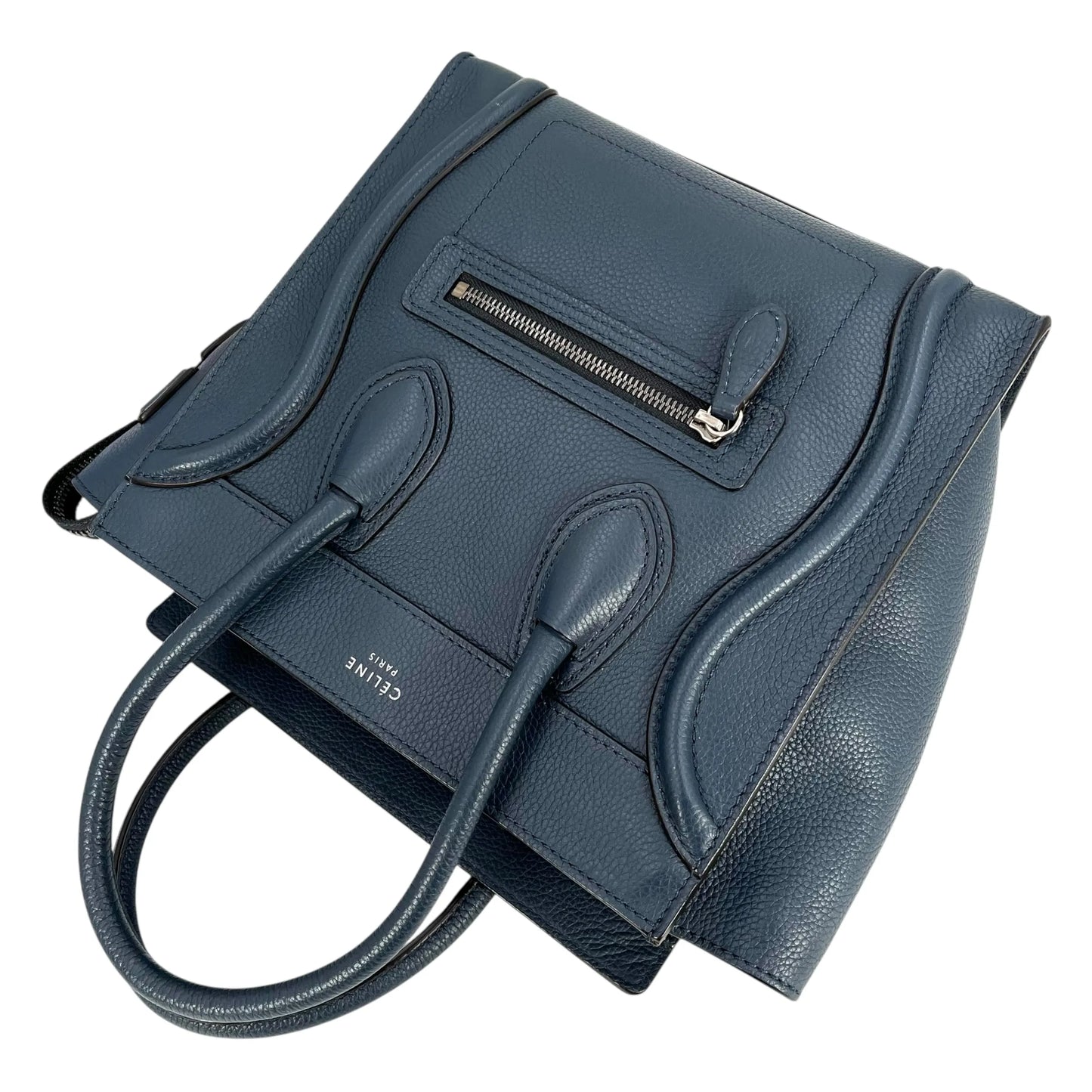 CELINE Micro Shopper Luggage Hand Bag - Navy Blue