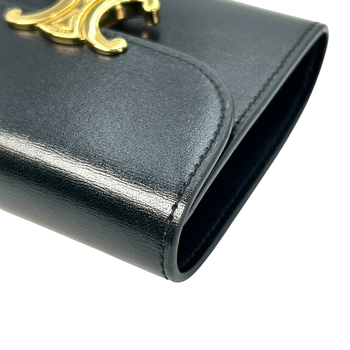 CELINE Triomphe Compact Wallet - Black