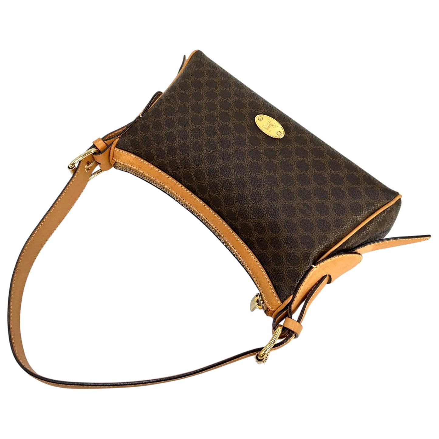Celine Macadam PVC Canvas One Shoulder Bag Hand Bag - Brown