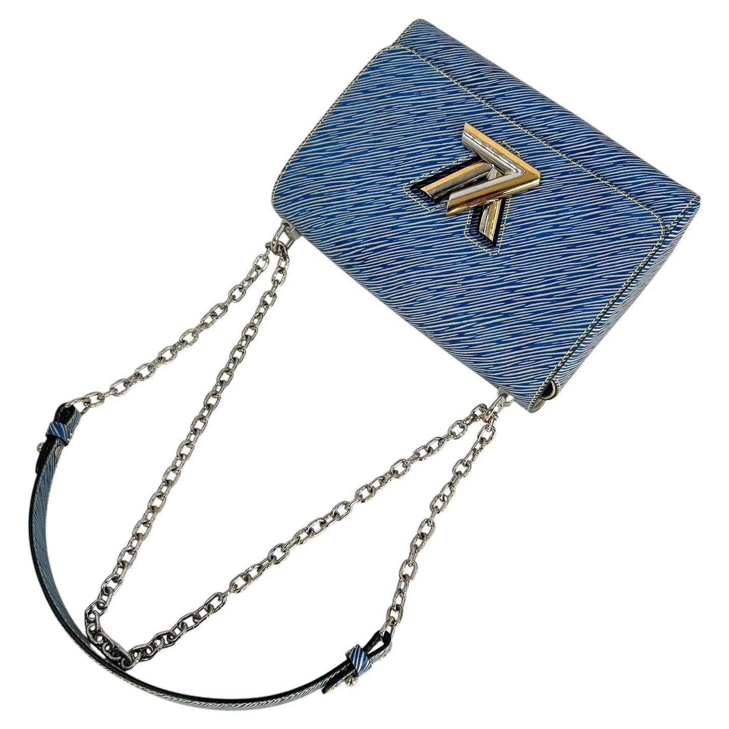 Louis Vuitton Twist MM Epi Leater Light Denim Shoulder Bag - Blue